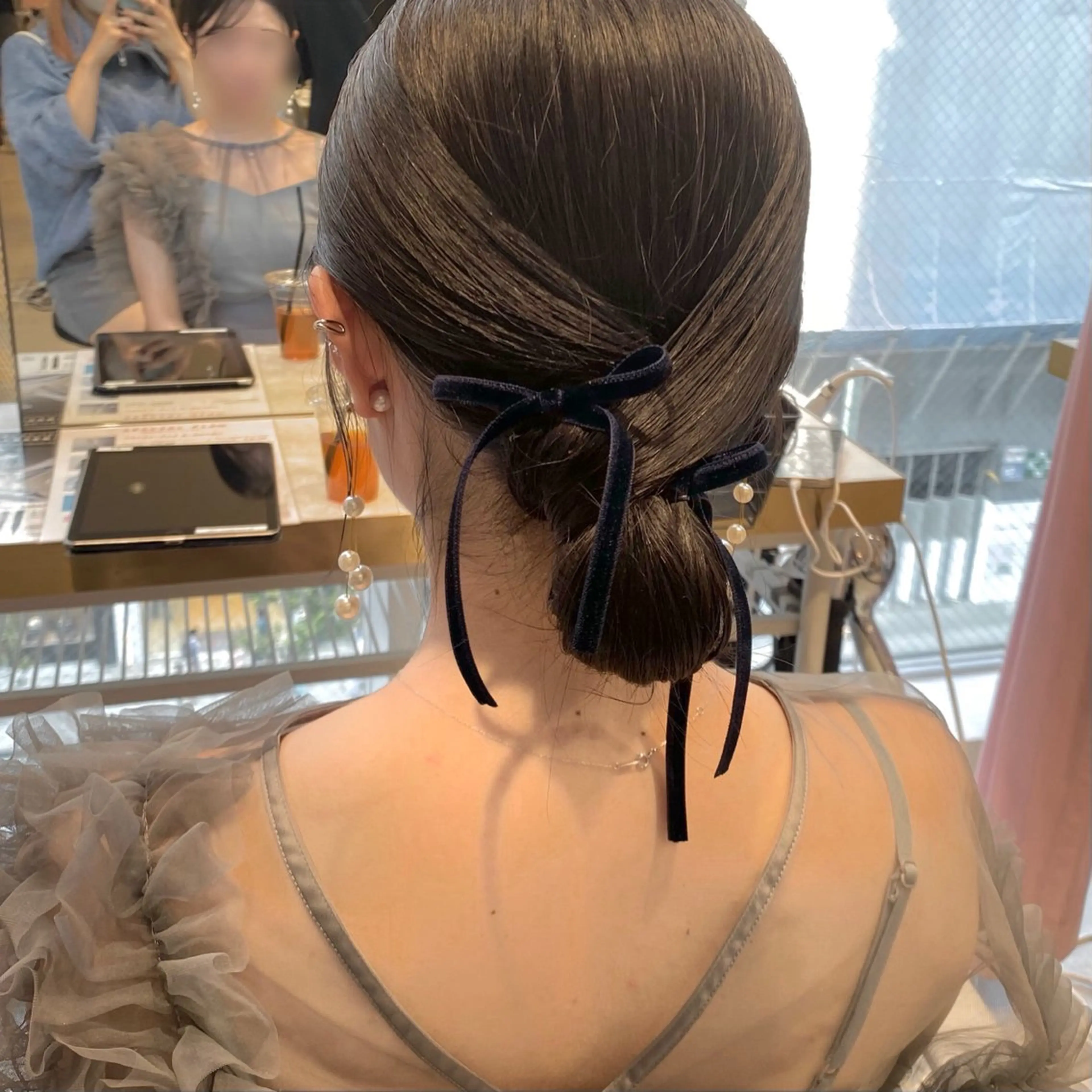 セミロング カラー パーマ ヘアアレンジ お団子ヘア 結婚式・ブライダル ボブ ヘアセット 小野寺瑞希 /最小顔カットのヘアスタイル