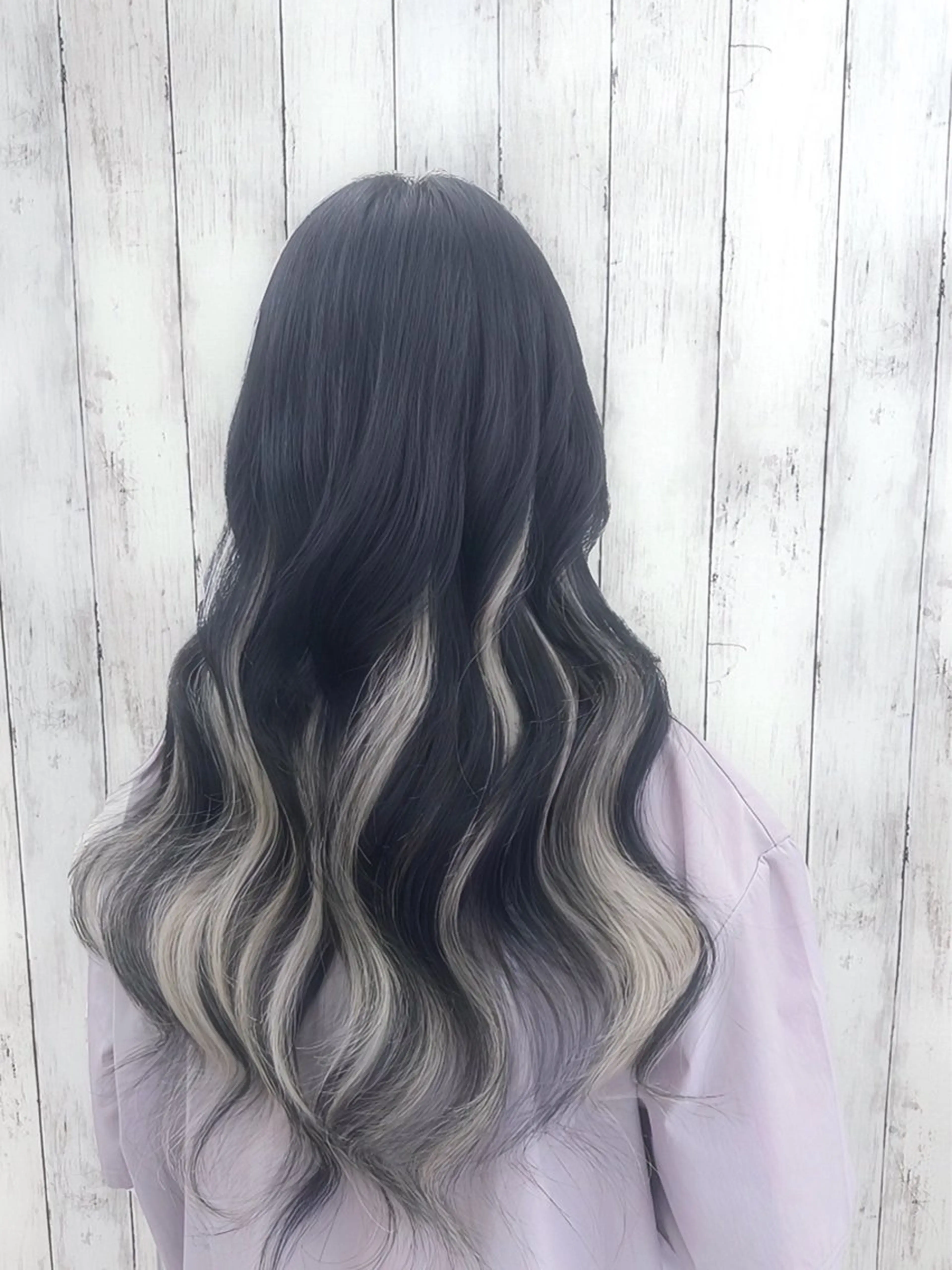 ロング カラー ヘアアレンジ エクステ 韓国風ヘア エクステ専門店 Vのヘアスタイル