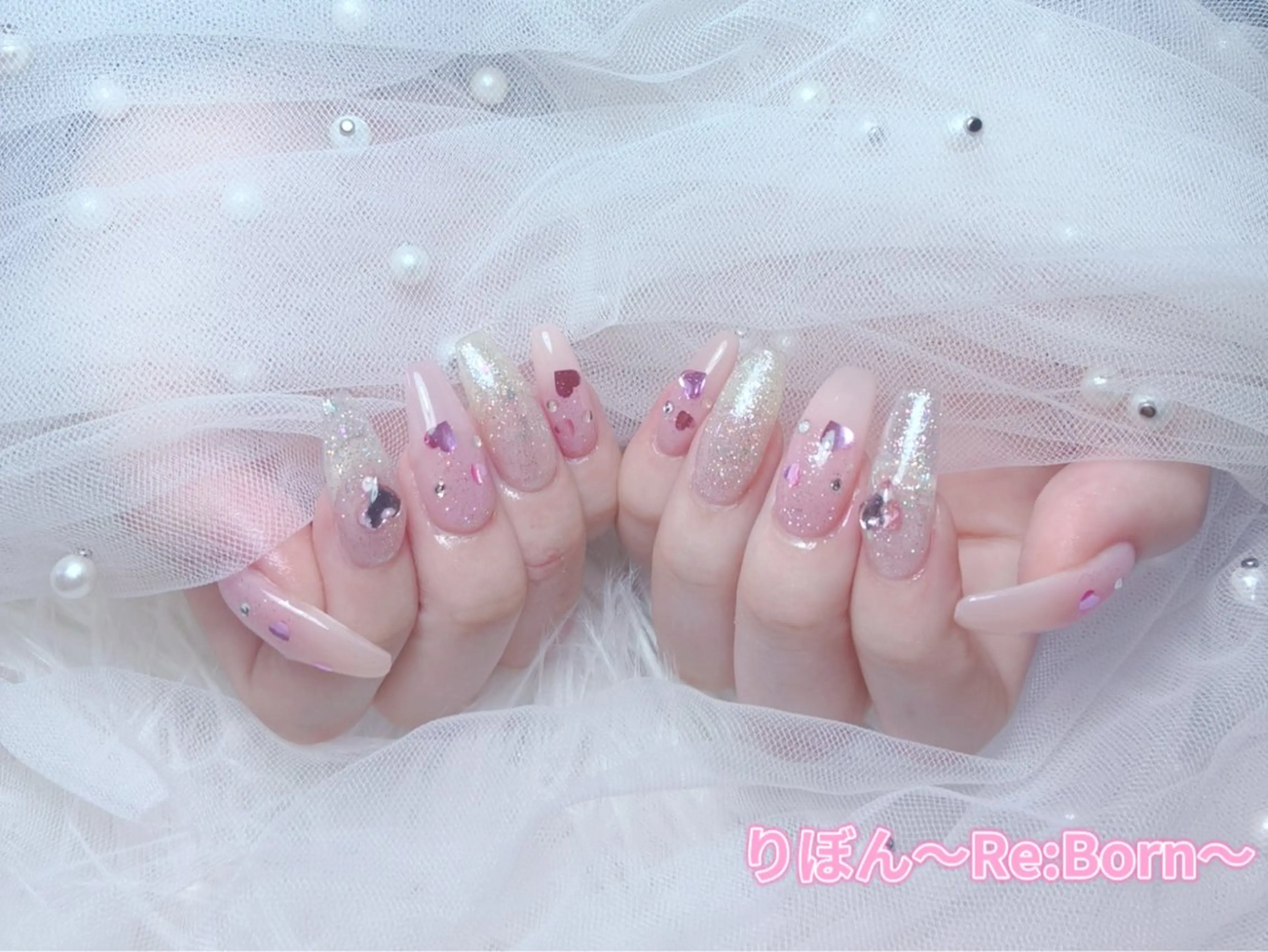 セミロング りぼん Re:Bonrのネイルデザイン