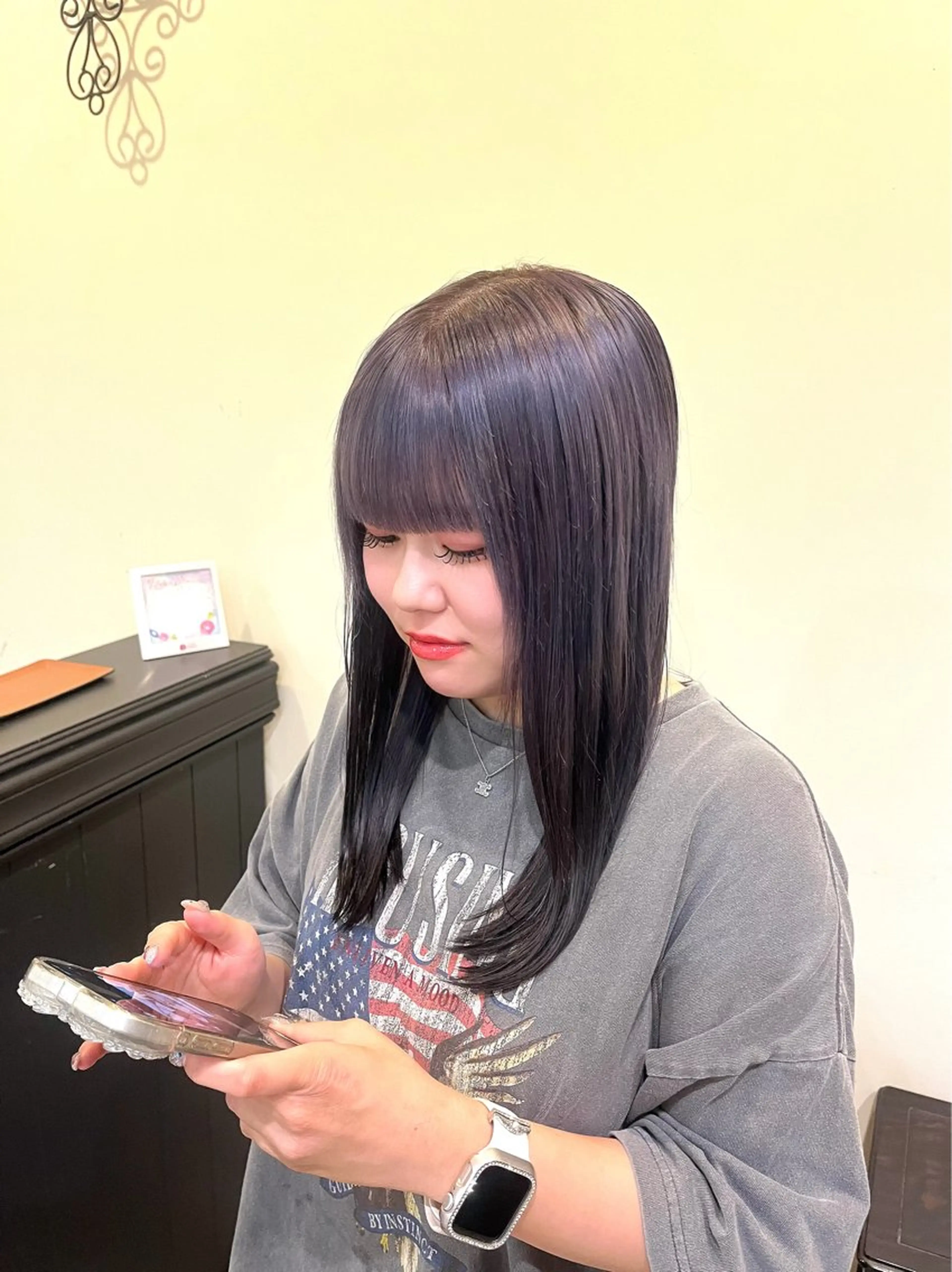 セミロング ヘアカラー みゆ/カラー モデル募集中🎀🤍のヘアスタイル