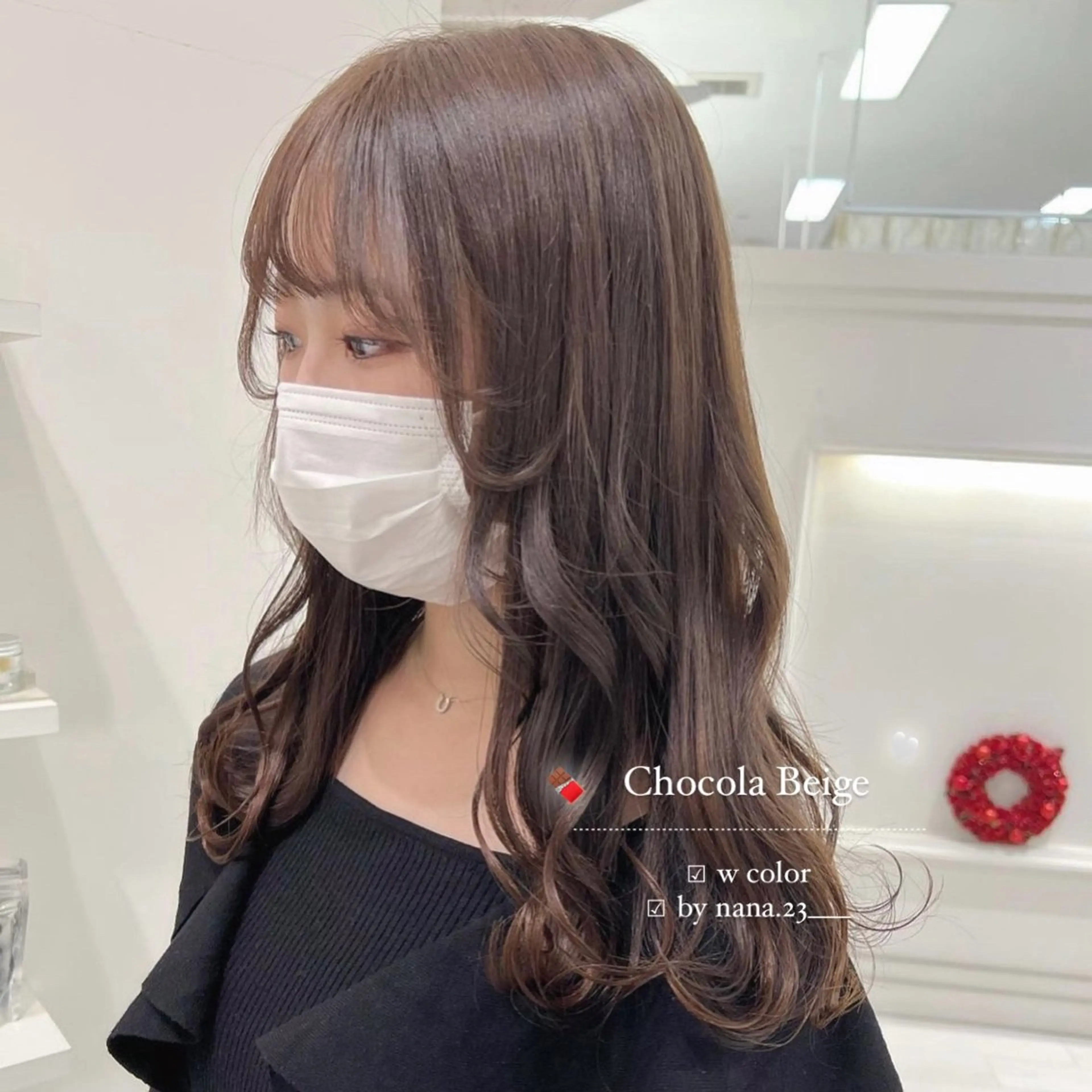 カラー ベージュカラー ショコラベージュ ダブルカラー ヘアカラー ParveMix￤ 出石 菜々🥂のヘアスタイル