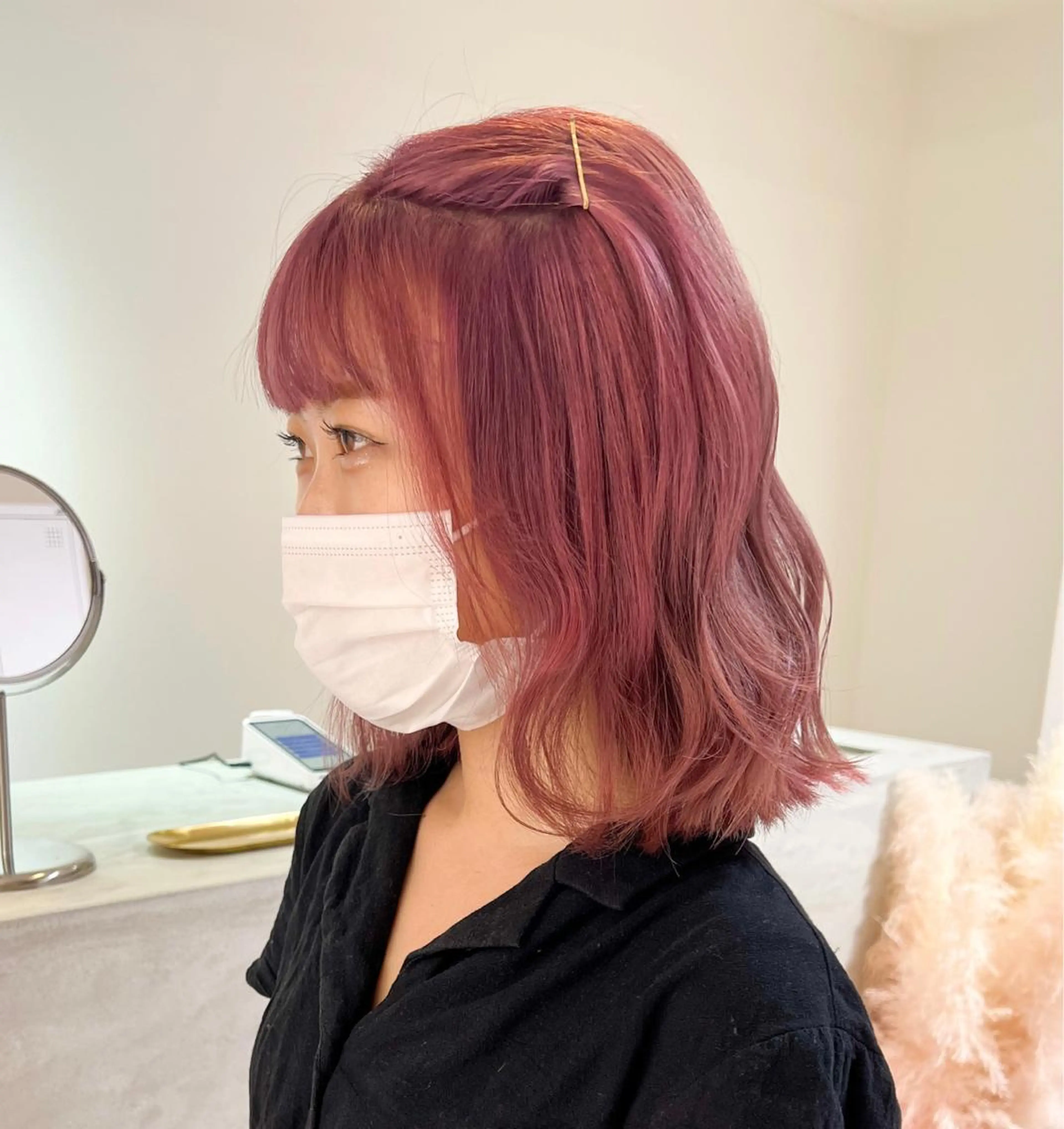 ミディアム カラー ラベンダーカラー ピンクカラー ピンクラベンダー ヘアカラー トリートメント 🎀ダブルカラー/ ピンク×ガーリー🎀のヘアスタイル