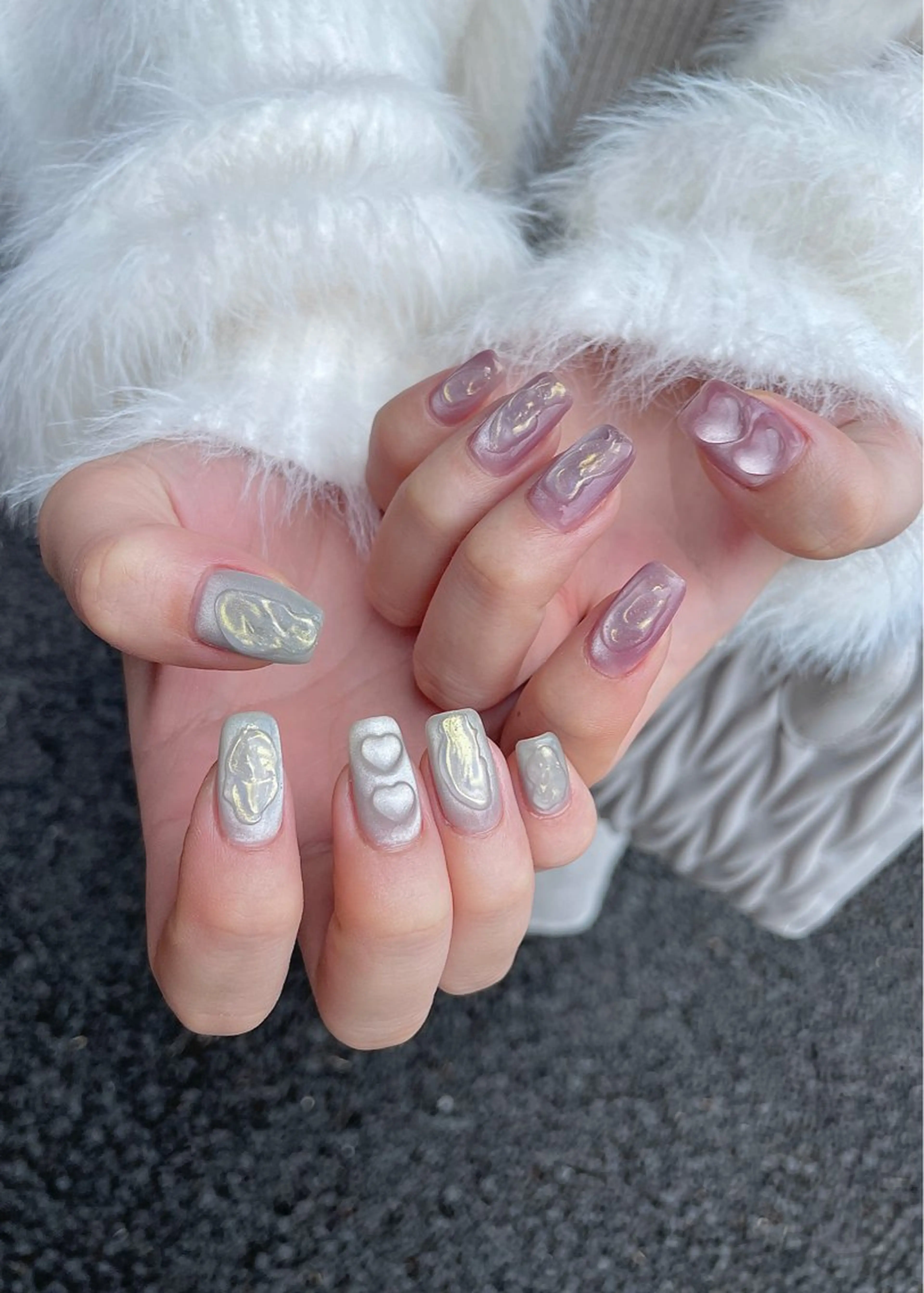 ネイル オーロラネイル ドット ハート マグネットネイル ミラーネイル ハンドネイル acs.n所属・ネイル，耳つぼ 風間すみれのその他イメージ