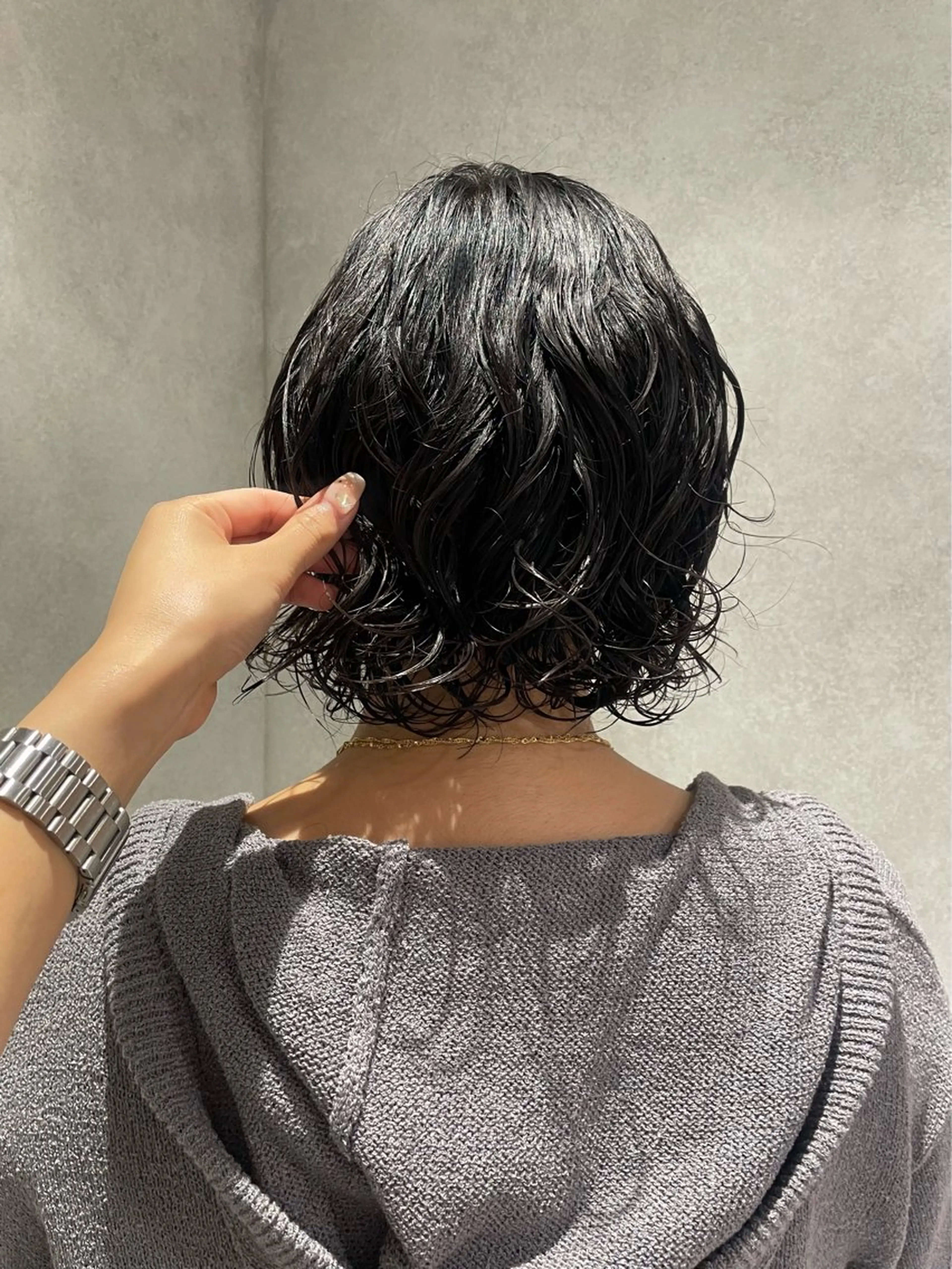 ミディアム パーマ ミディアムパーマ カット パーマ yumemiレイヤー ‎✴︎ 透明感カラーのヘアスタイル