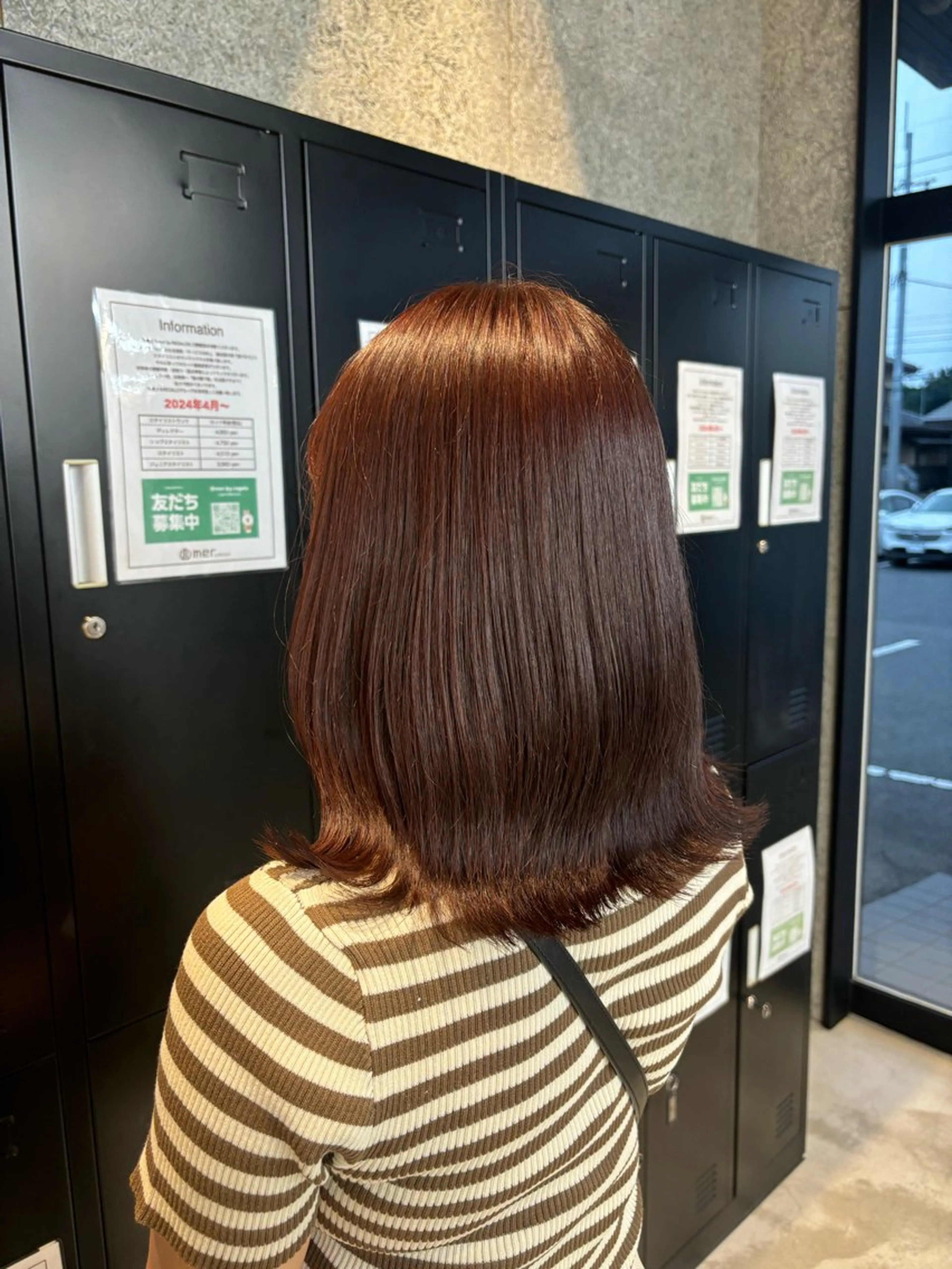 セミロング カラー ブラウンカラー レッドカラー レッドブラウン 🌷艶感カラー🌷 富施　優花のヘアスタイル