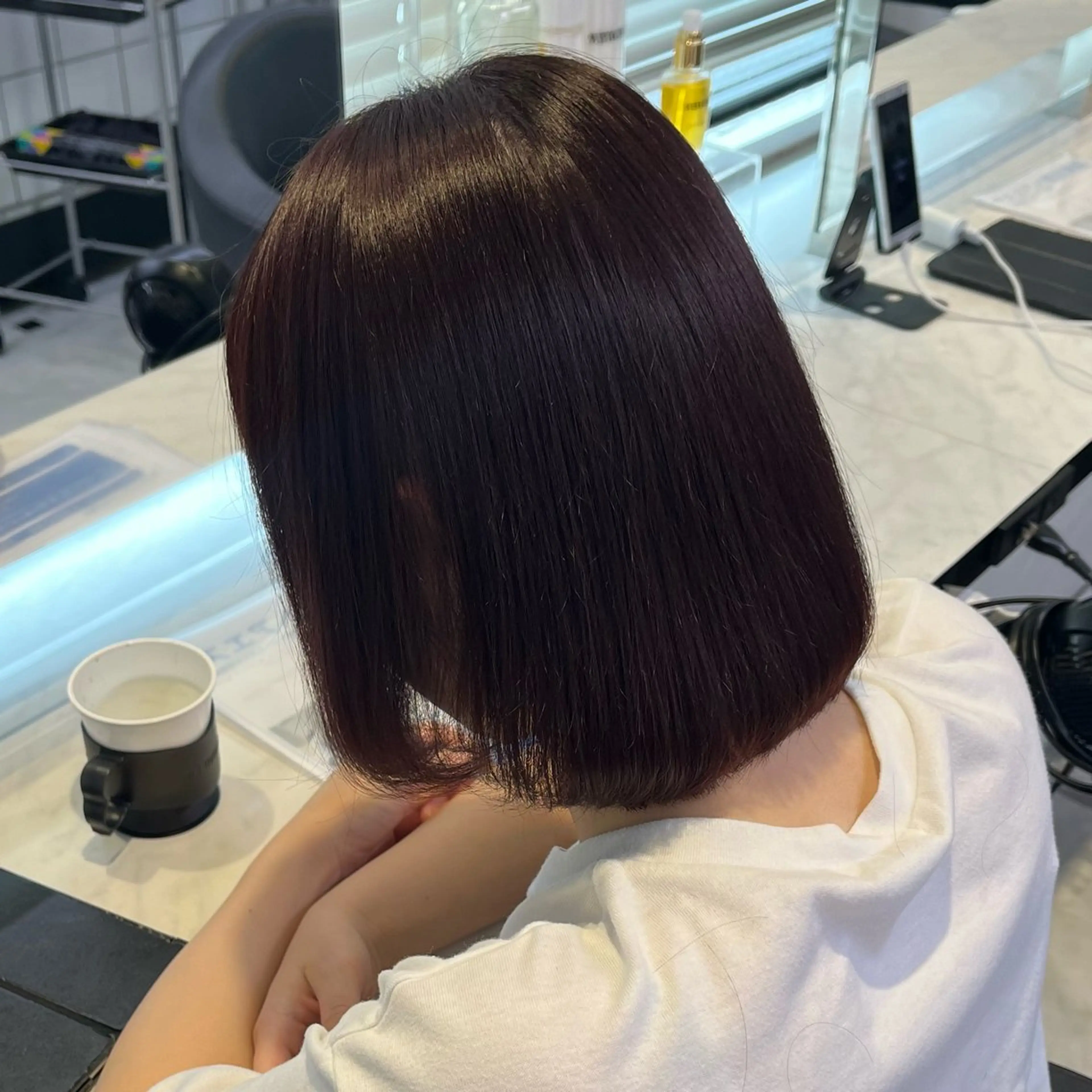 ミディアム カラー ヘアアレンジ 🍒透明感カラー🌨 🥕ハイトーンカラーのヘアスタイル