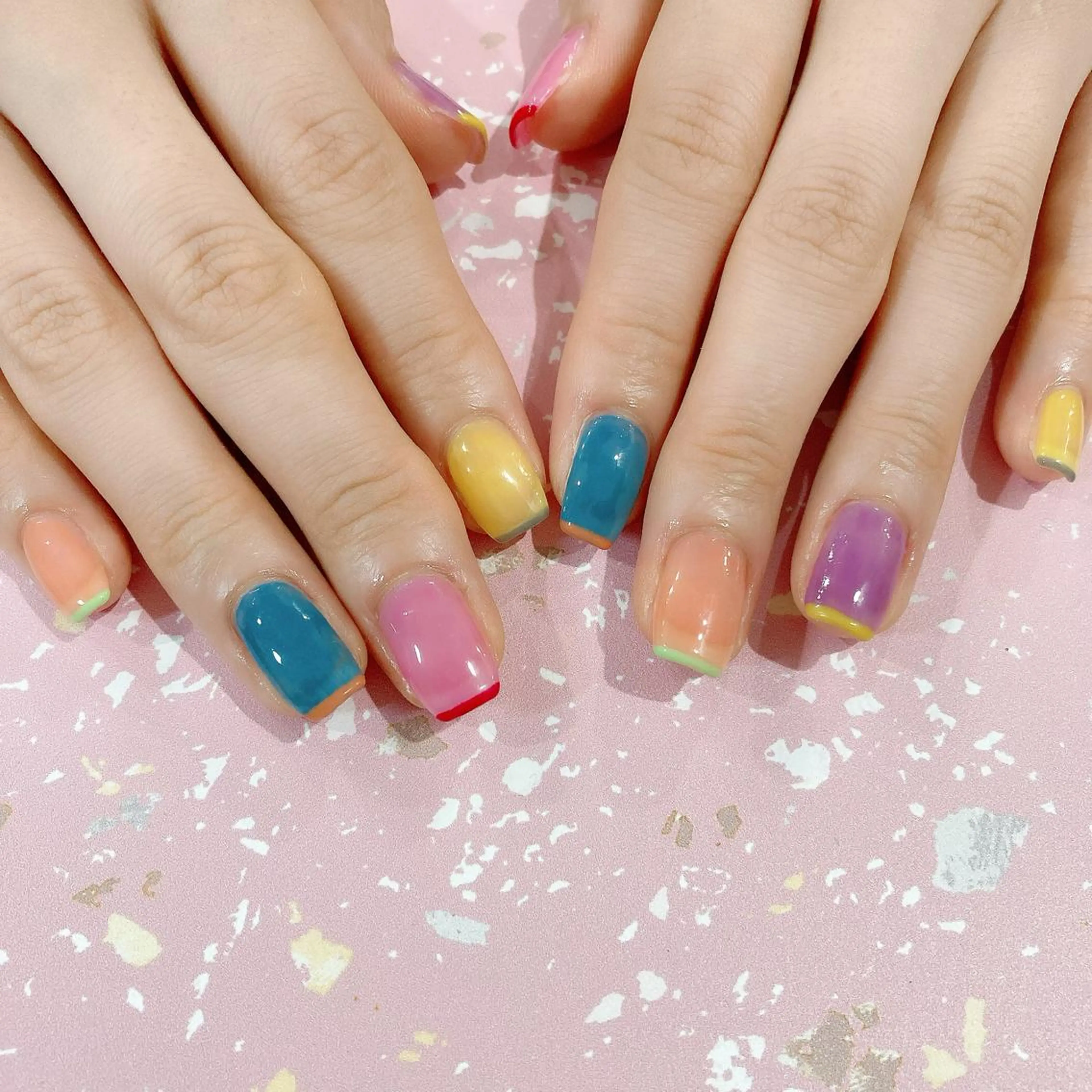 ネイル フレンチネイル ジェルネイル パラジェル シンプルネイル 夏ネイル ハンドネイル Nail Kのネイルデザイン