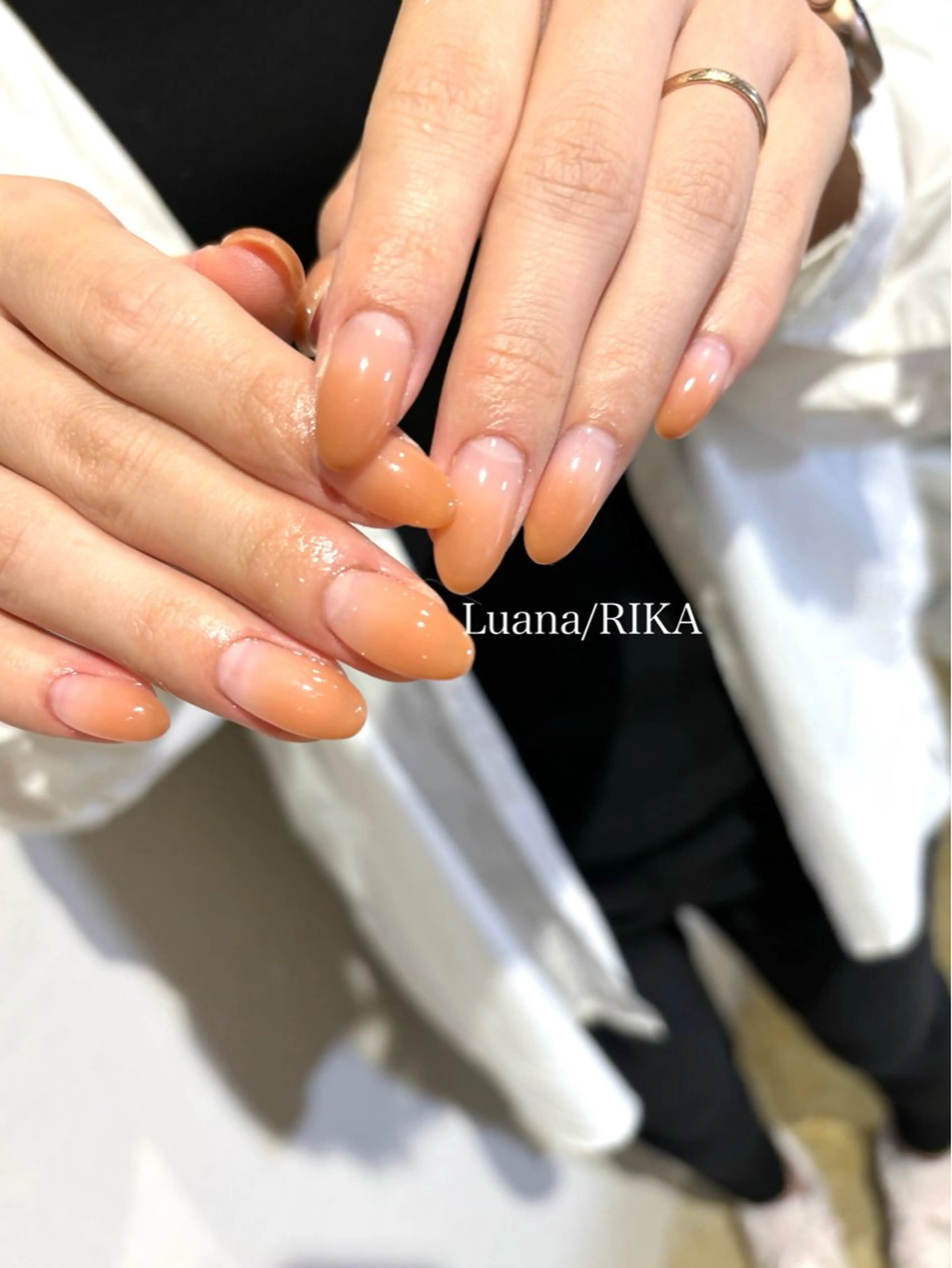 ネイル オレンジ ハンドネイル Nail Salon Luana Rikaのネイルデザイン