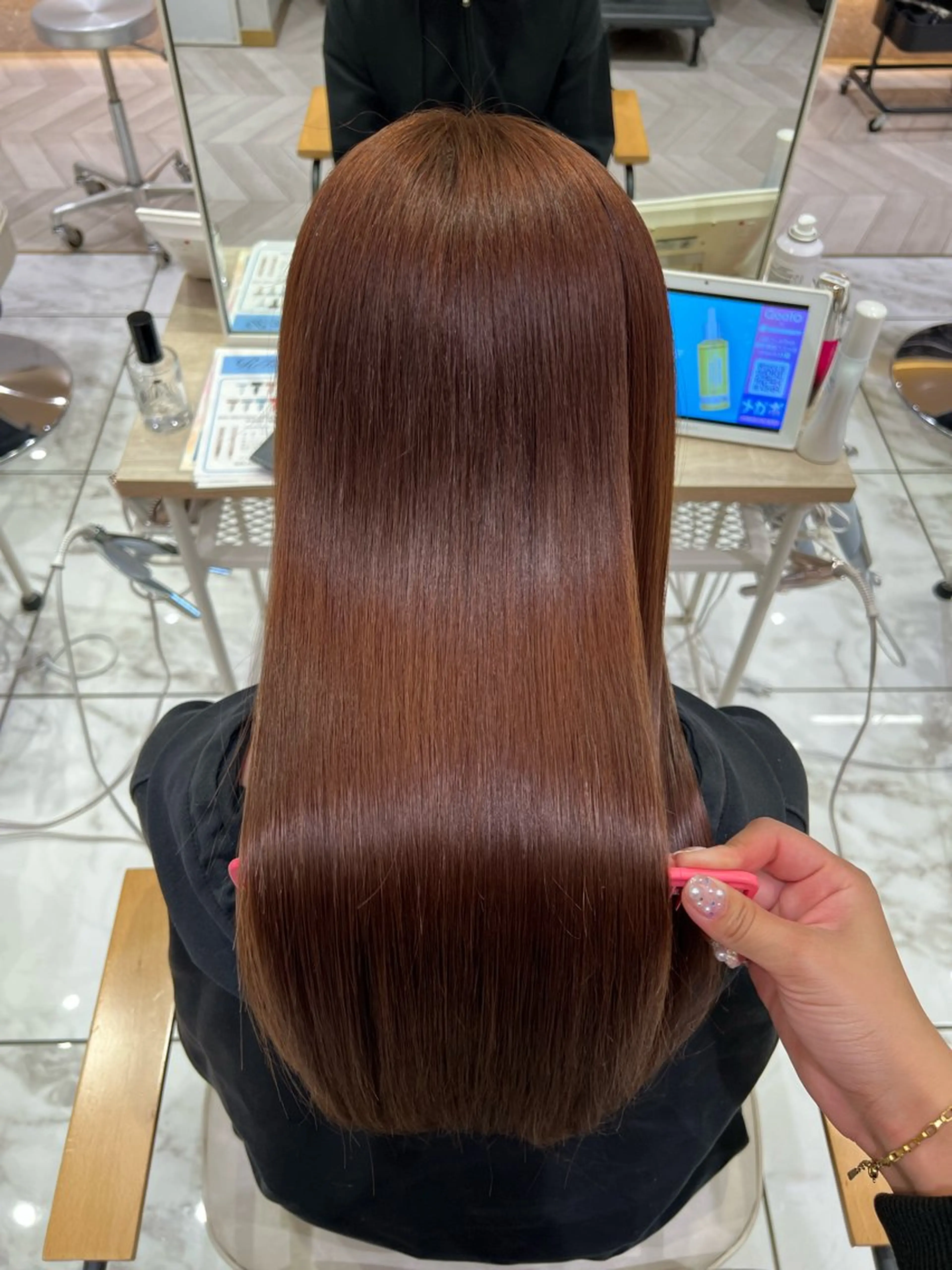 ロング 酸性ストレート カット 縮毛矯正 酸性ストレート人気 No,1/カスミ🩰のヘアスタイル