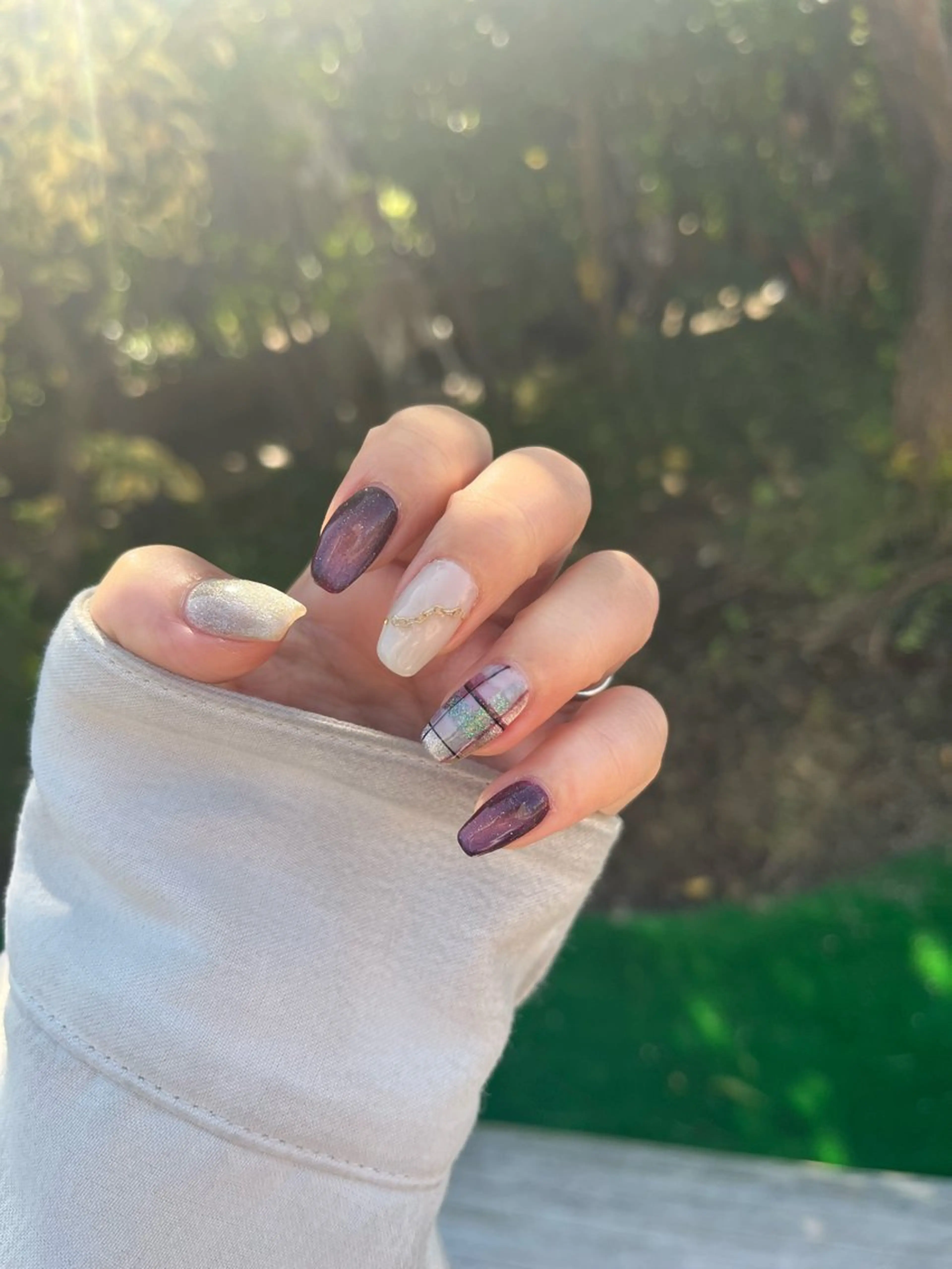 ネイル ボルドー マグネットネイル ハンドネイル miel nailのネイルデザイン