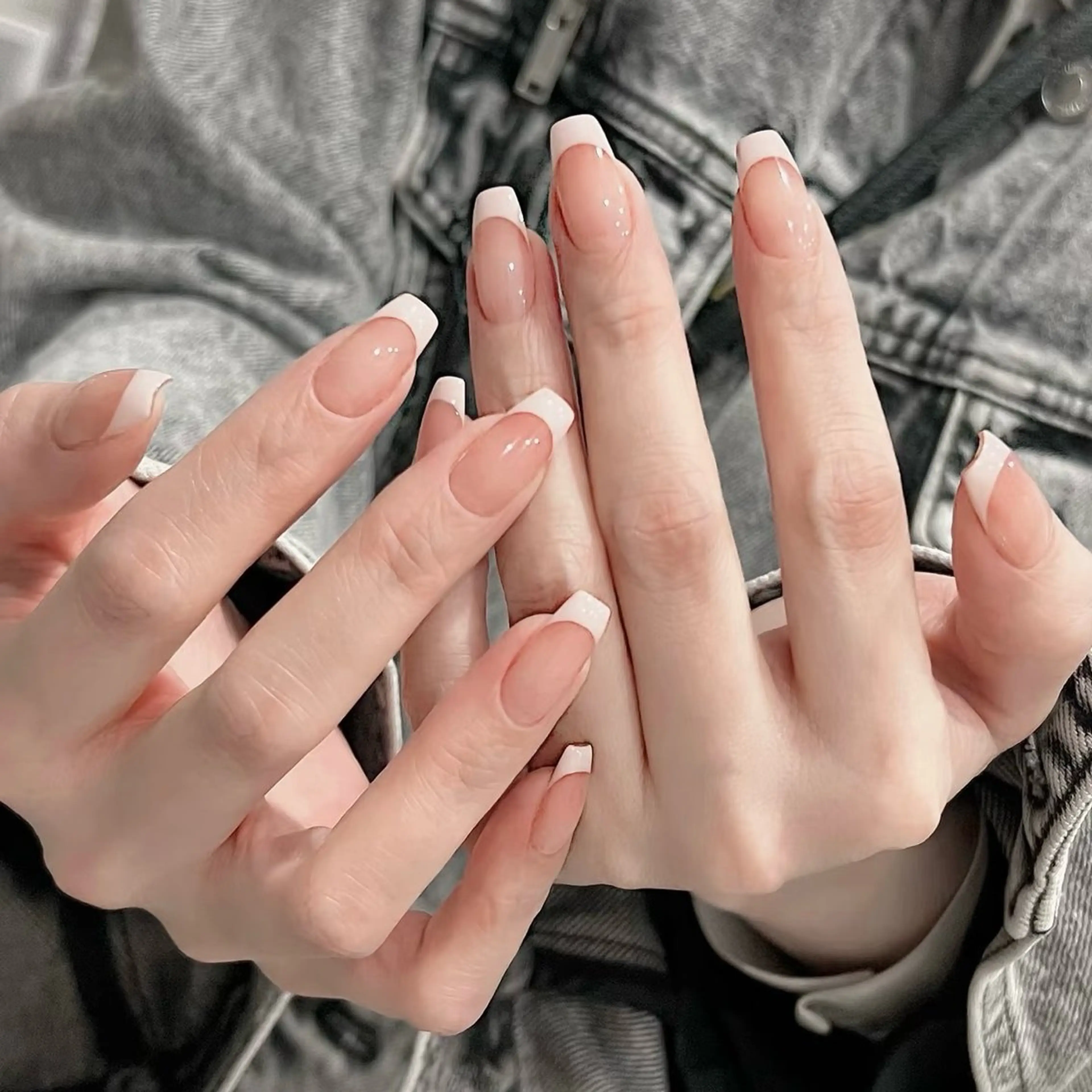 チップ長さだし込み💅フレンチ/ガラスフレンチ/ミラーフレンチ/ミラーグラデの写真