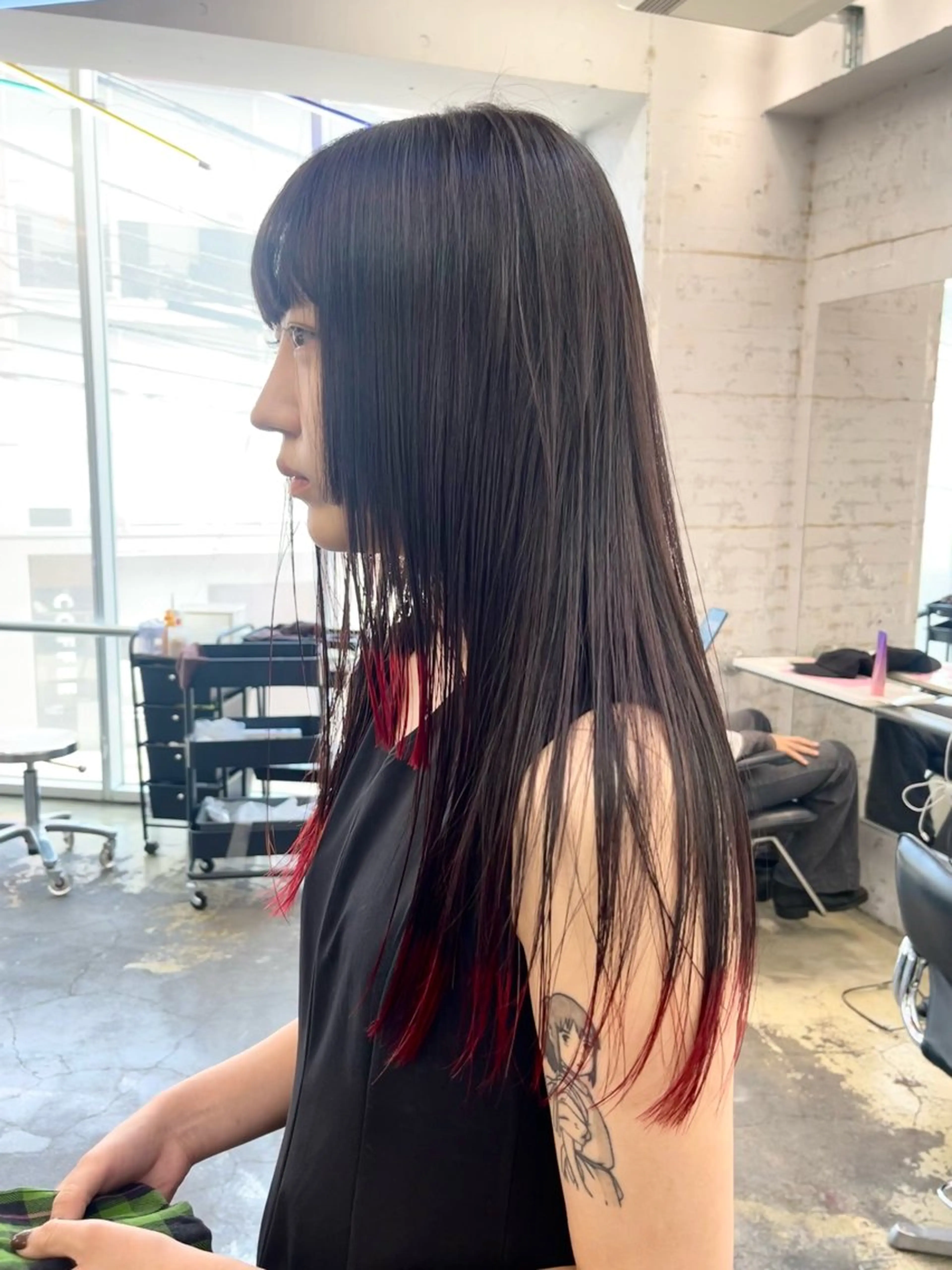 セミロング カラー ハッシュカットとハイ トーン/HIROKIのヘアスタイル