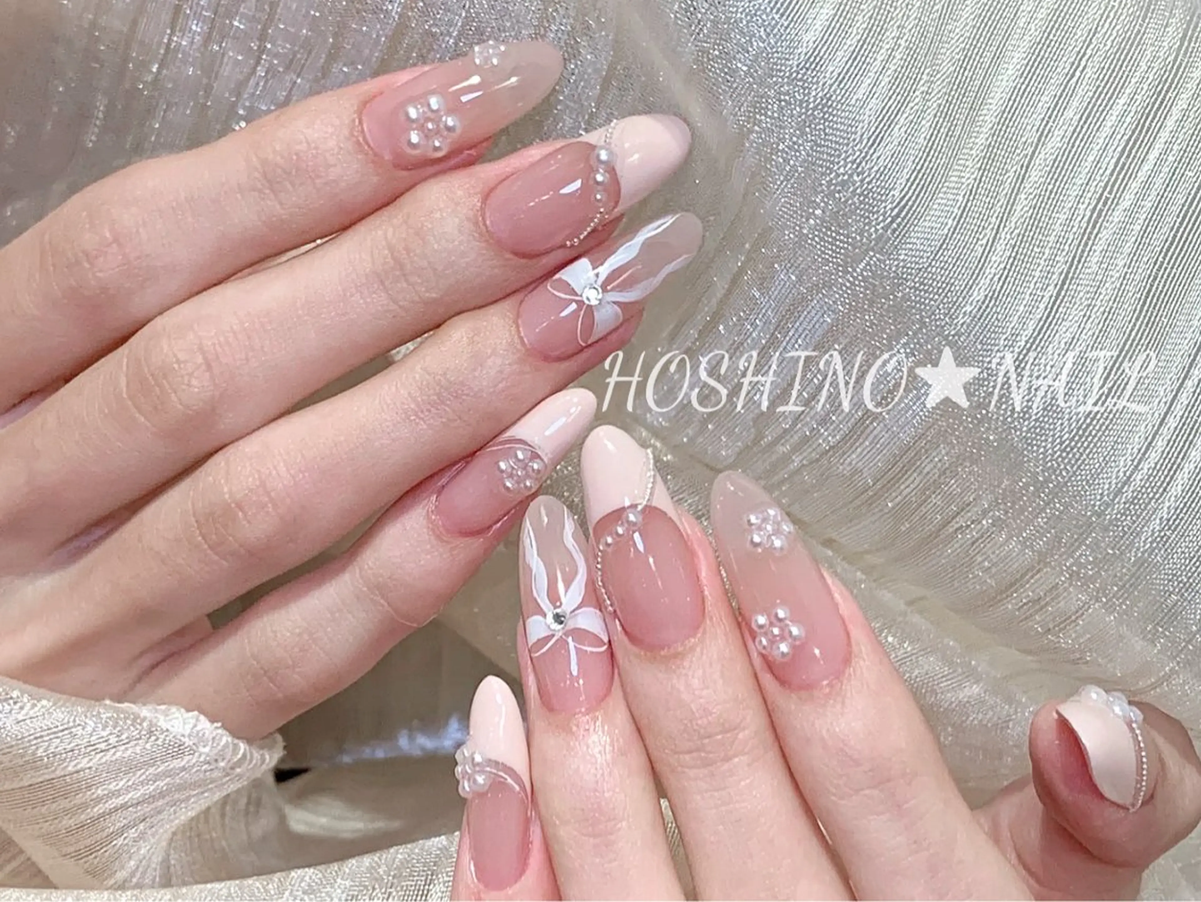ネイル オーロラネイル チークネイル ドット フットネイル フレンチネイル ハンドネイル ★HOSHINO NAIL★新宿店のネイルデザイン