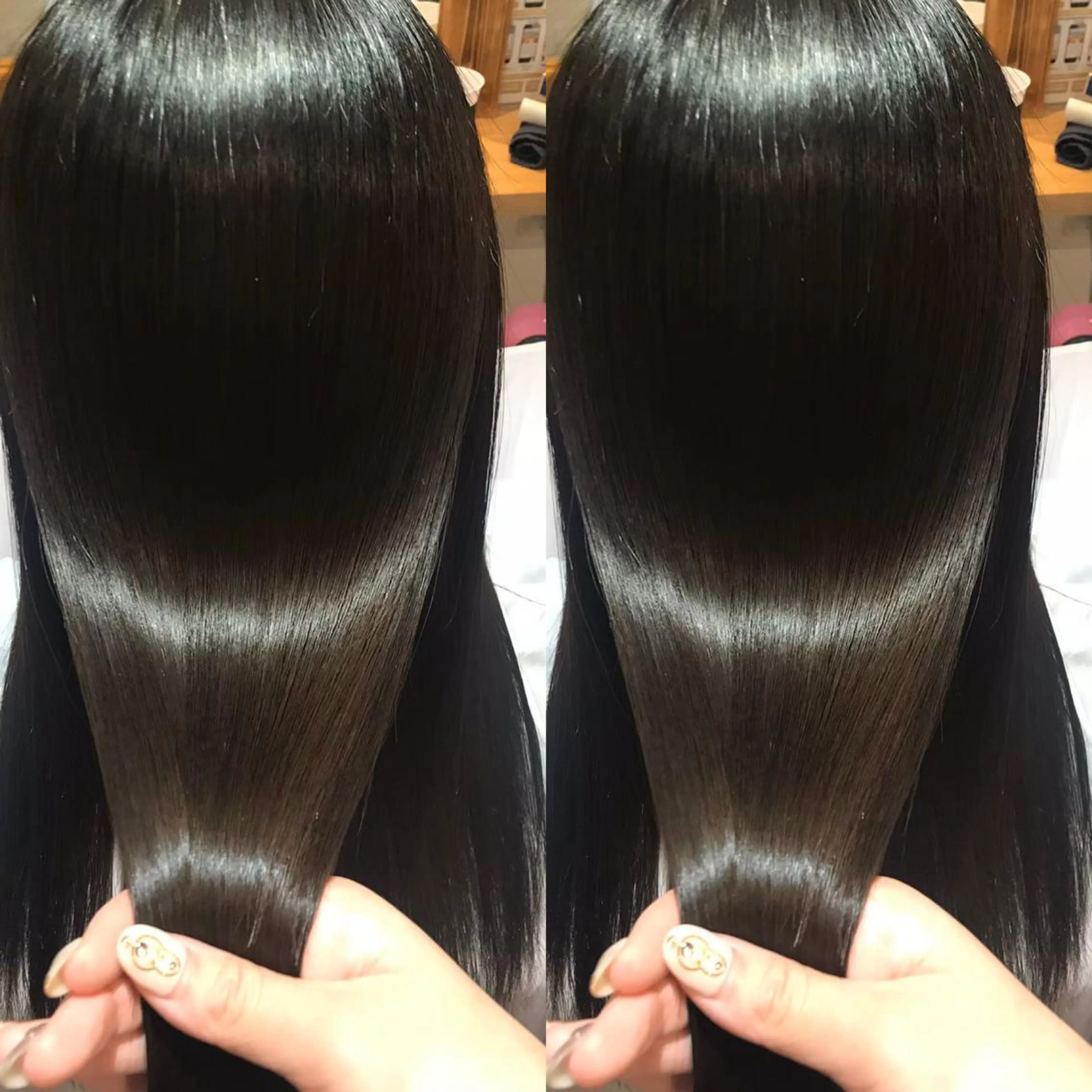 セミロング カラー 黒髪 韓国🇰🇷 ✂︎hair 内田愛のヘアスタイル