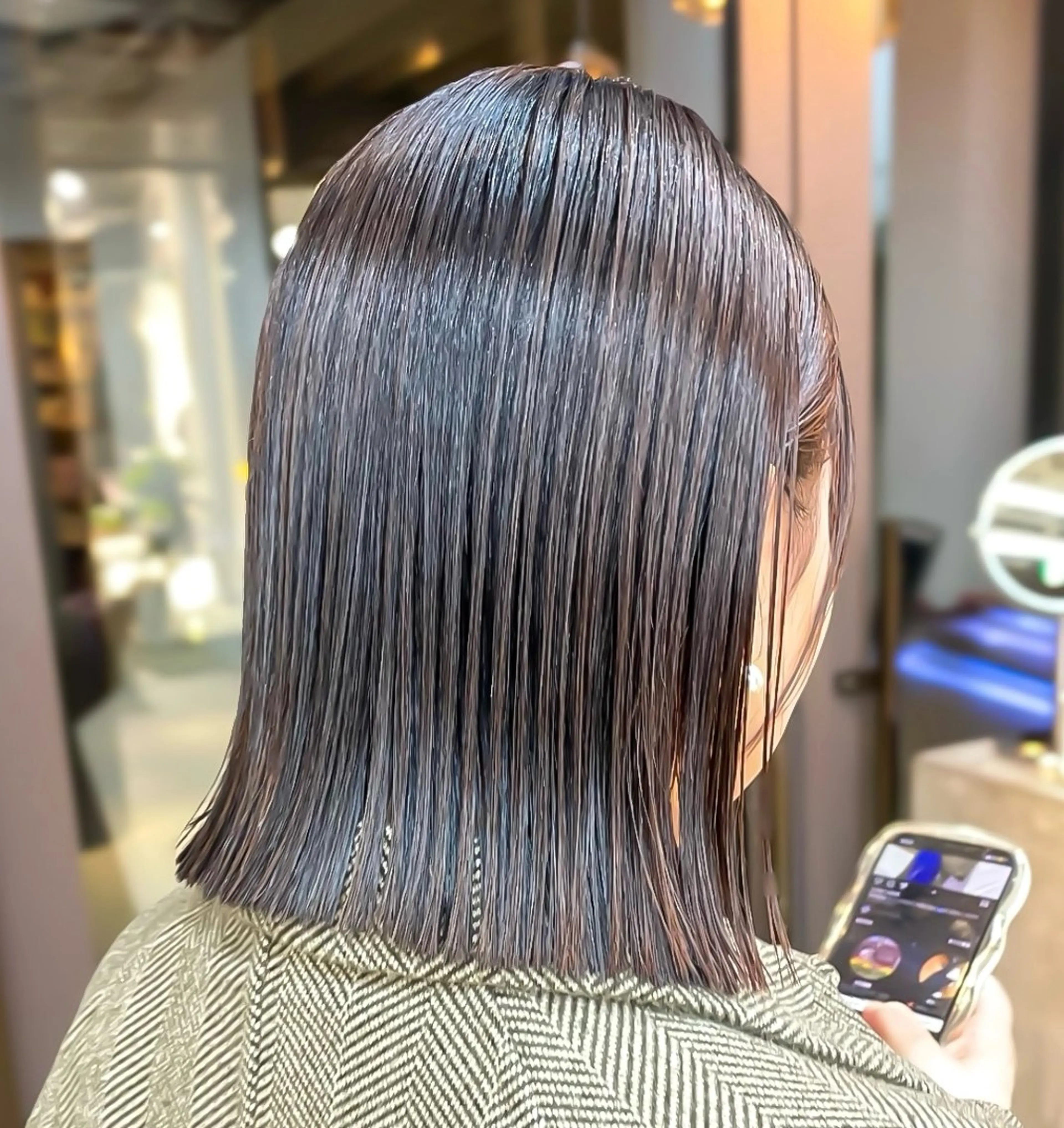 ミディアム パーマ カット 縮毛矯正 トリートメント ボブ/ショート/ shinのヘアスタイル