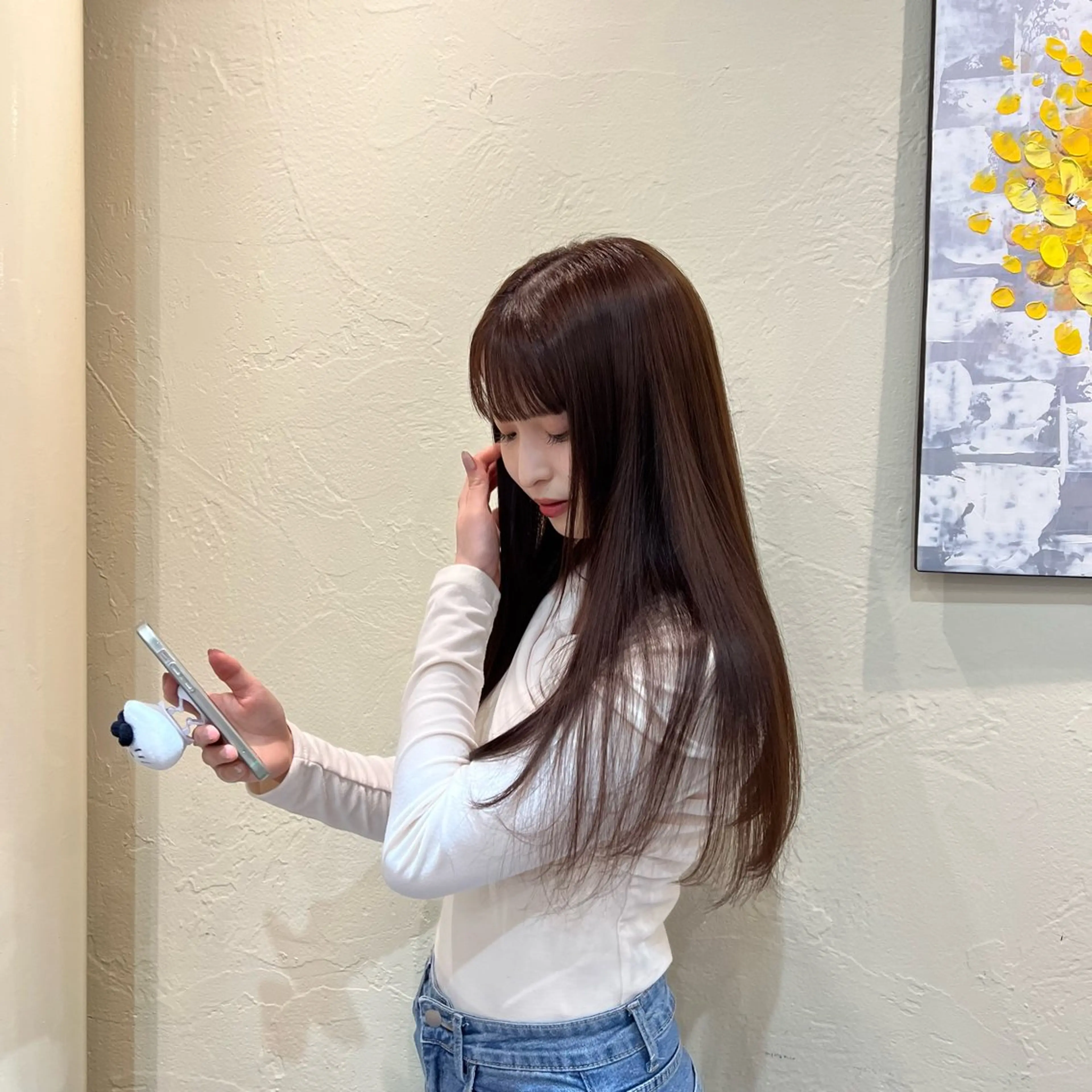 ロング カラー ブラウンカラー 石黒 理々花のヘアスタイル
