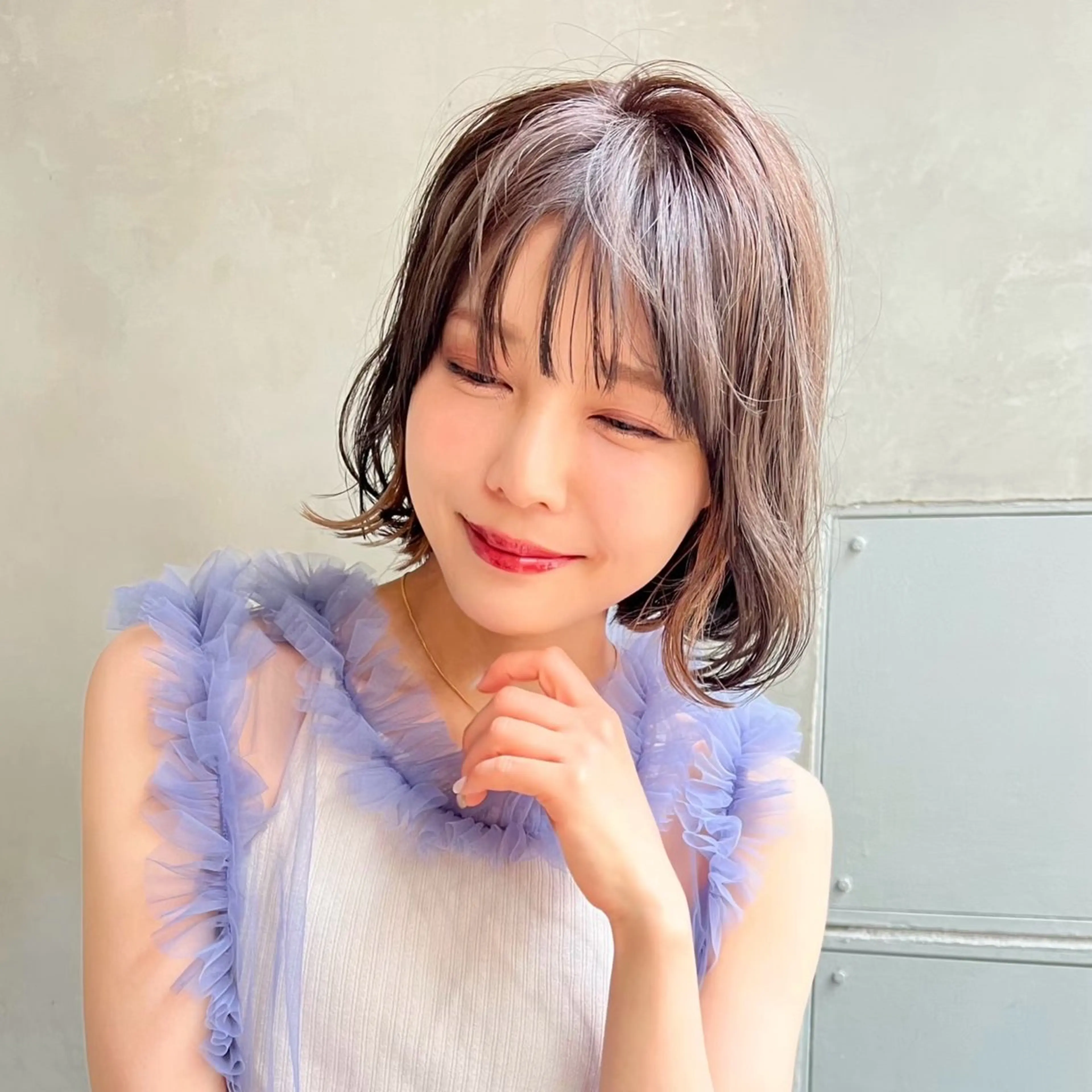 ショート カラー パーマ ヘアアレンジ くびれボブ/艶カラー /髪質改善🌷喜美花のヘアスタイル