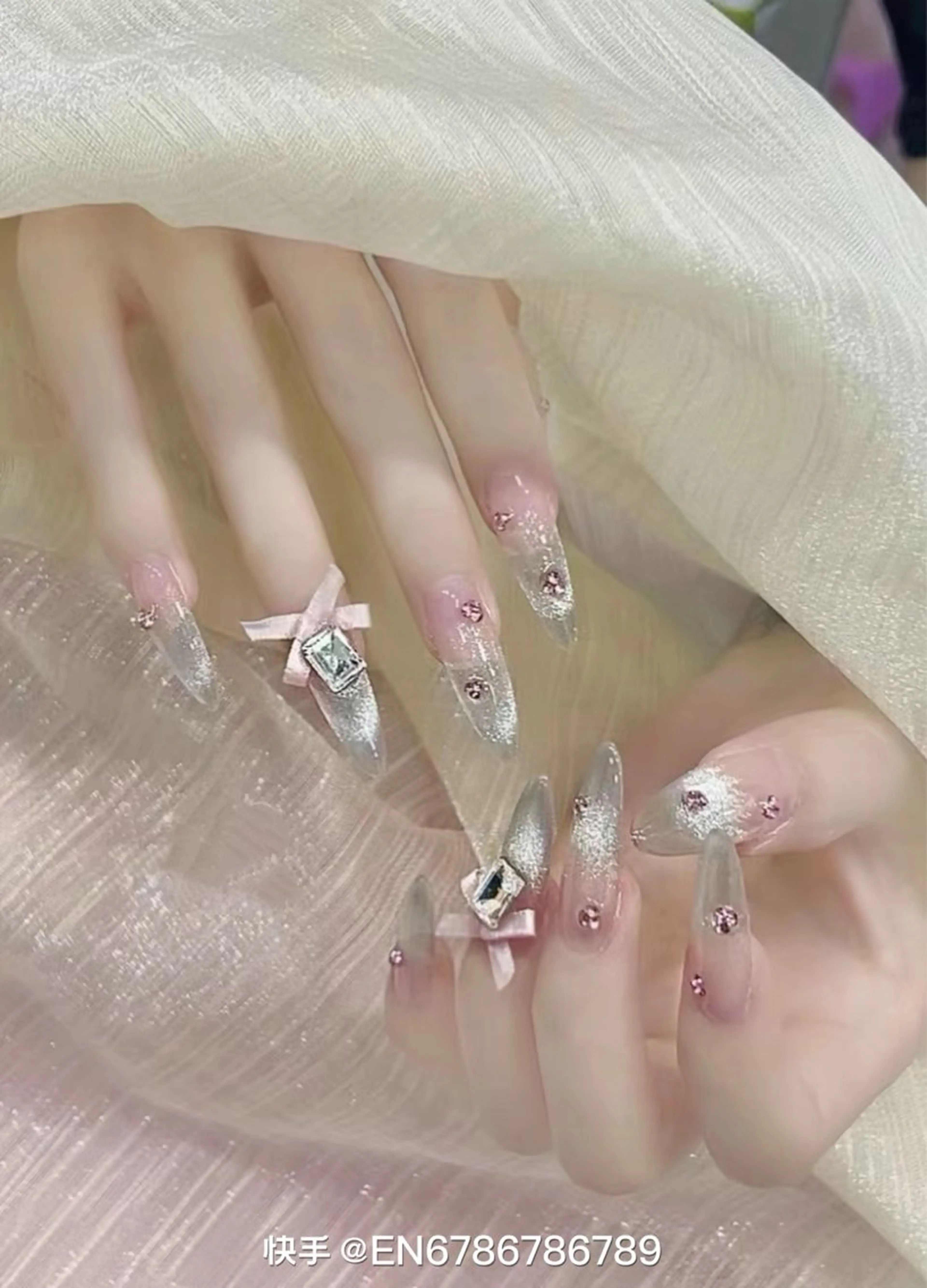 ネイル 長さ出し フレンチネイル ジェルネイル 韓国ネイル マグネットネイル sun nail池袋 モデル募集のネイルデザイン
