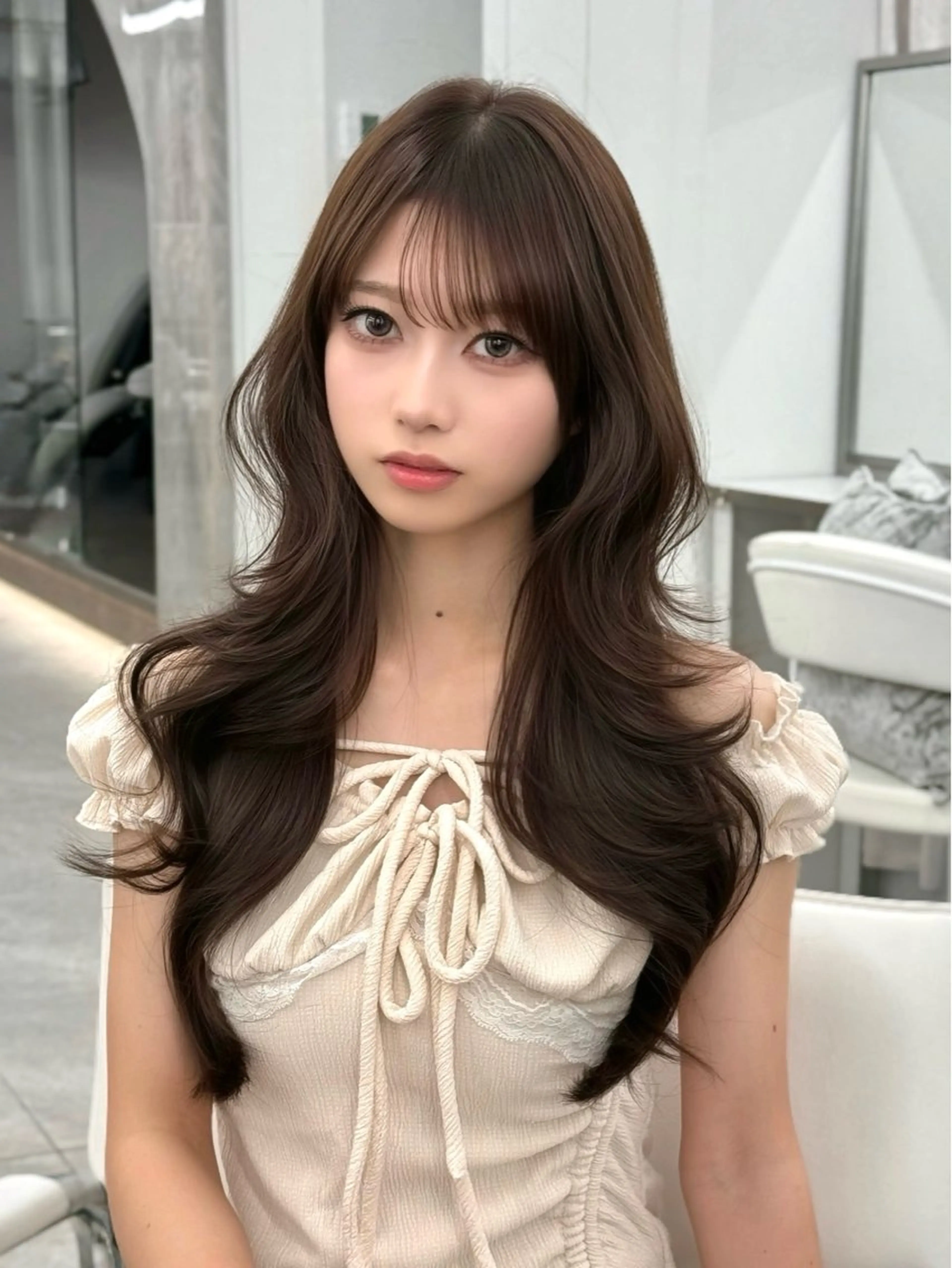 セミロング カラー カット ヘアカラー トリートメント MAEUL luna所属・前髪顔周り/レイヤー 韓国/桔川恒のヘアスタイル