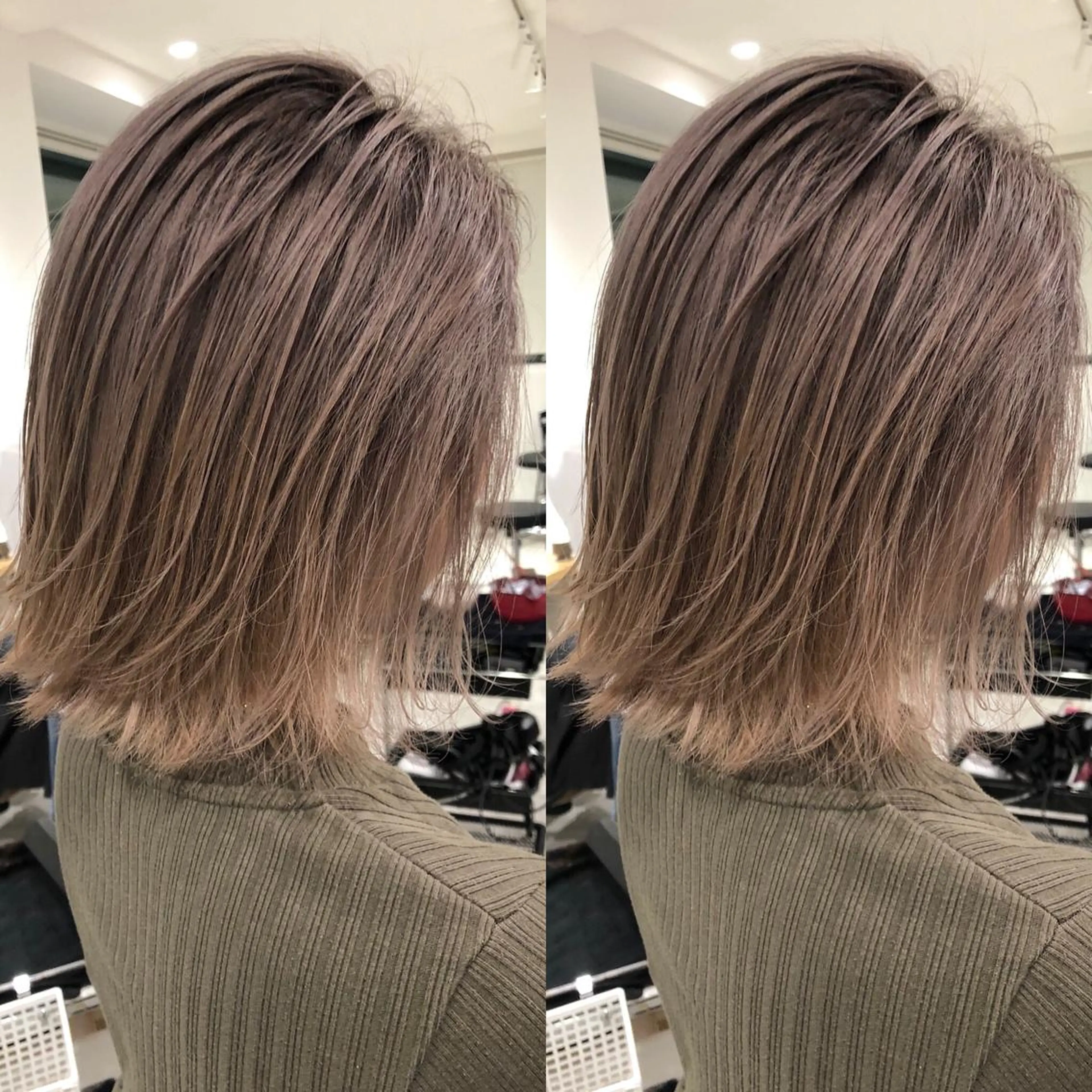ショート カラー ブリーチ グレージュ ミルクティーグレージュ カット ヘアカラー トリートメント JILBLAN京都 ショート/ハイライトのヘアスタイル
