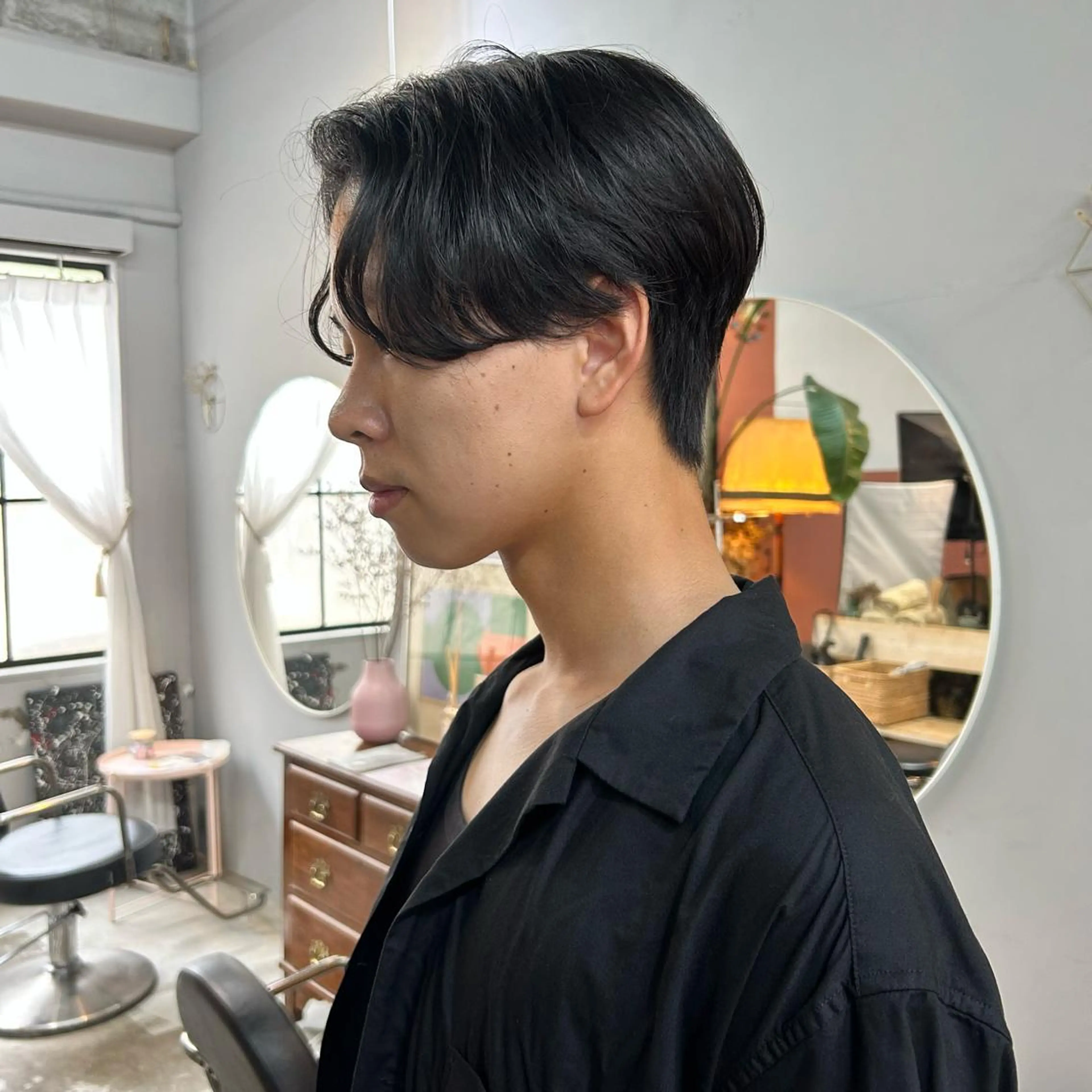 ミディアム カット 問屋町chapter 日笠快生のヘアスタイル