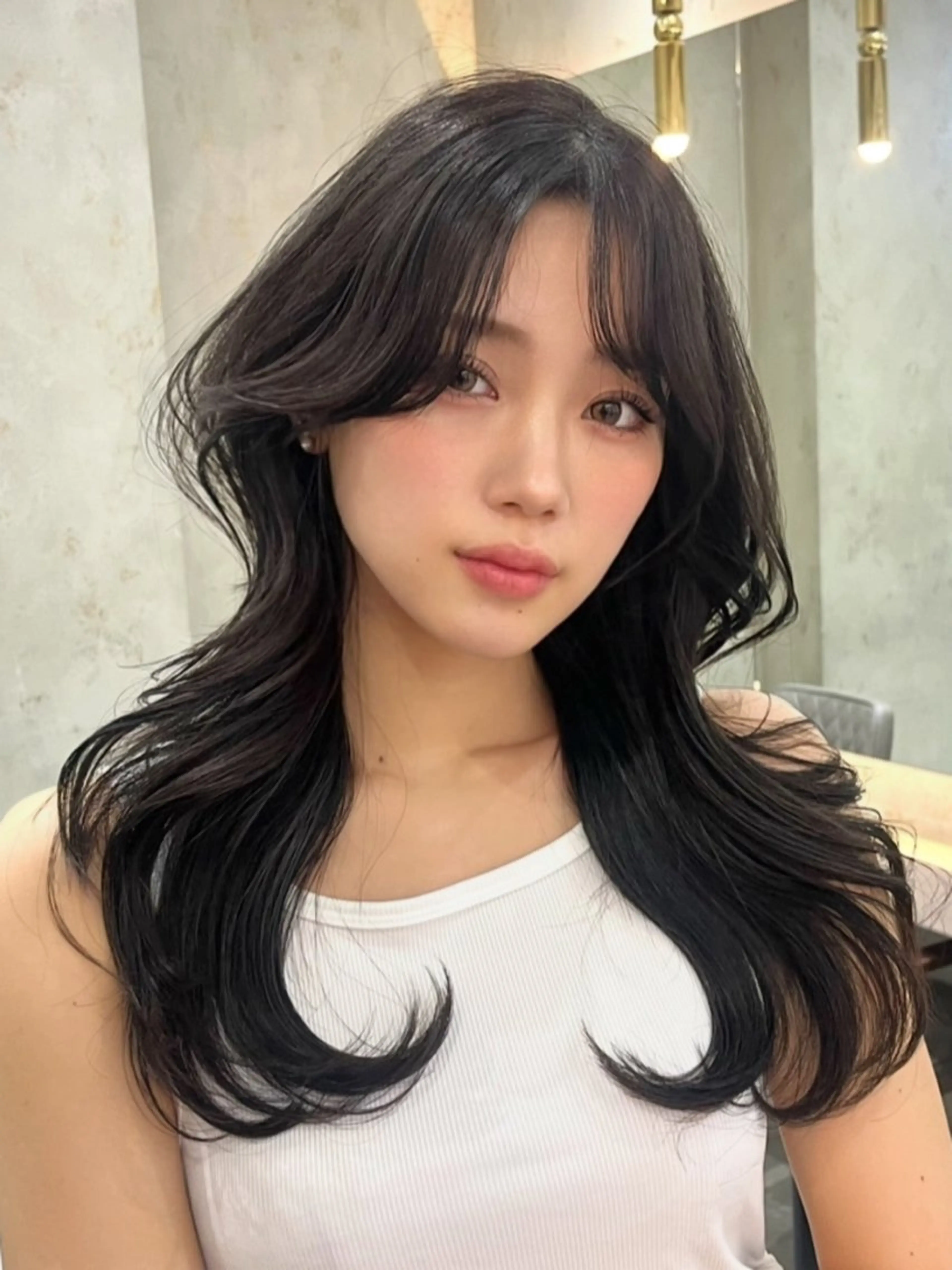 ロング カラー レイヤーカット 縮毛矯正 山崎/ボブ縮毛矯正 レイヤー髪質改善のヘアスタイル