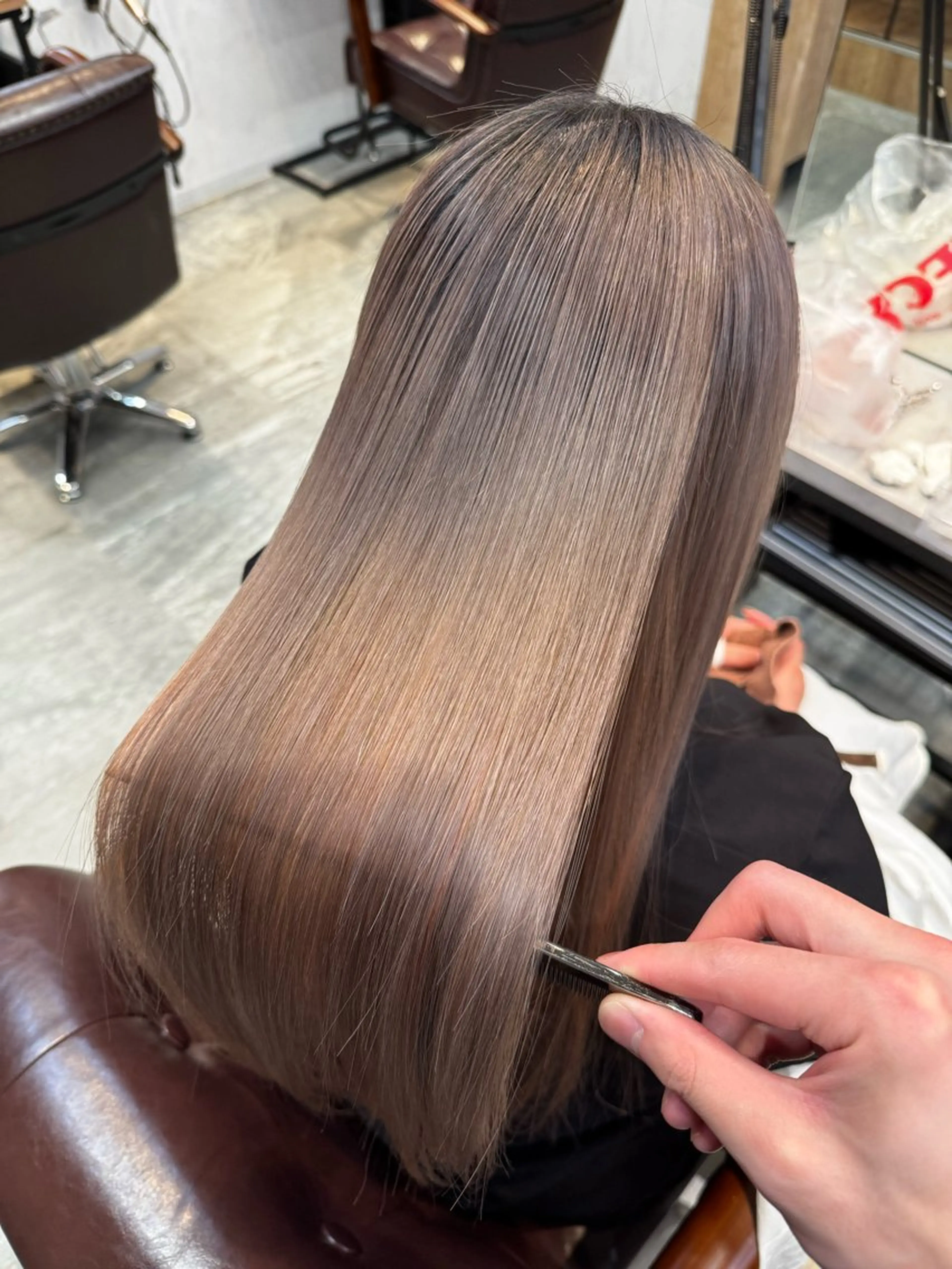 ロング カット 縮毛矯正 トリートメント 韓国式縮毛矯正カラー 💎TAICHIのヘアスタイル