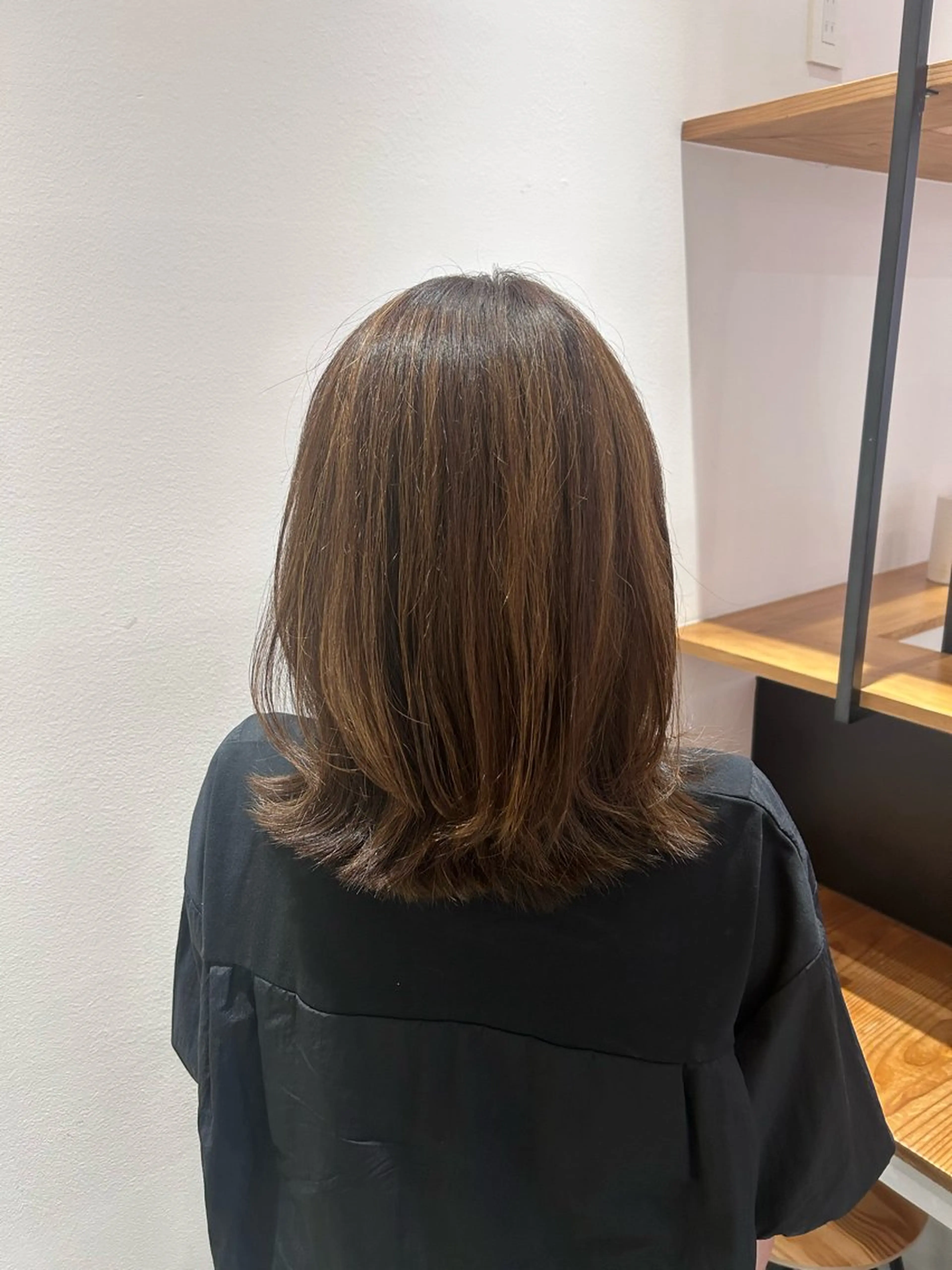 ミディアム カラー ボブ くびれヘア カット ヘアカラー Rina/ カットモデル募集中！のヘアスタイル