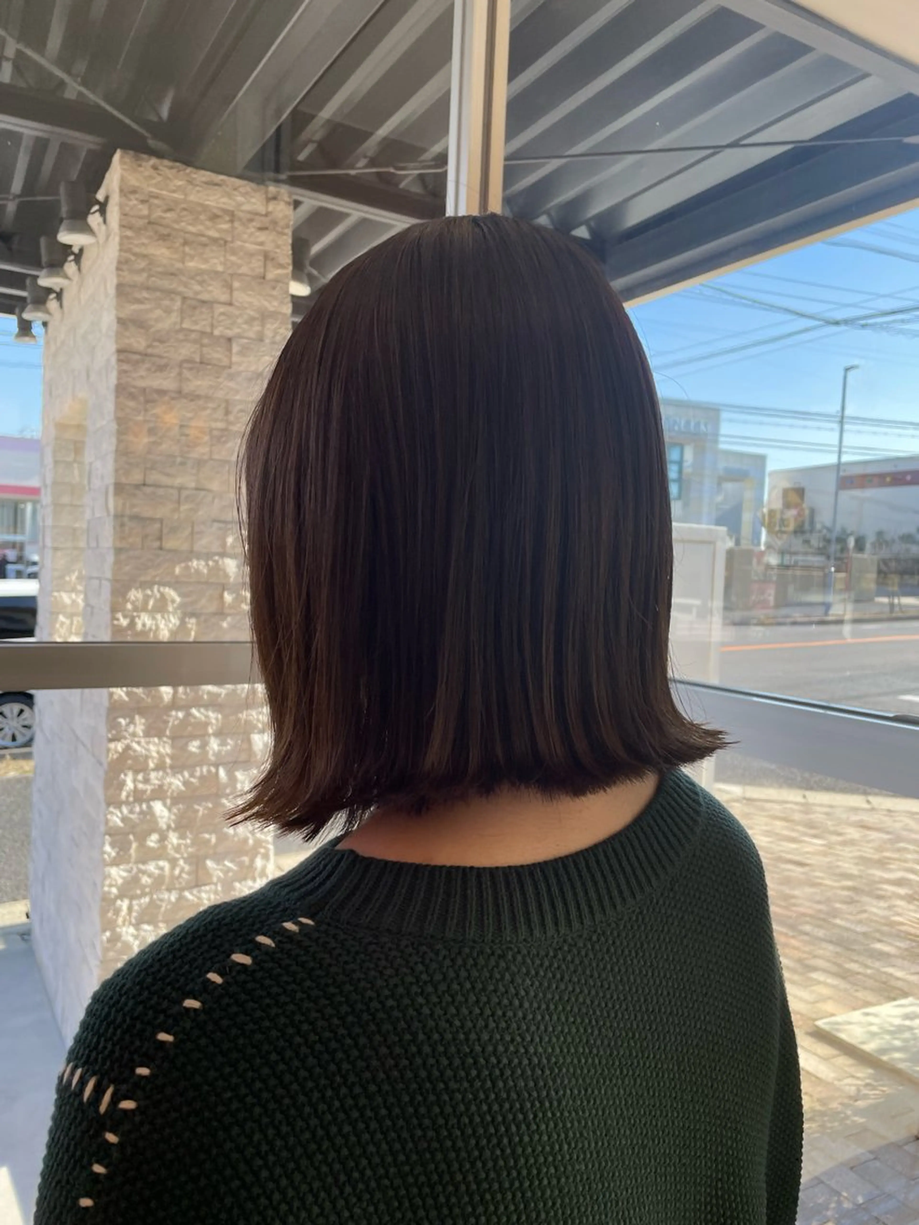 ミディアム 切りっぱなしボブ ボブ 外ハネヘア 河合 菜摘のヘアスタイル