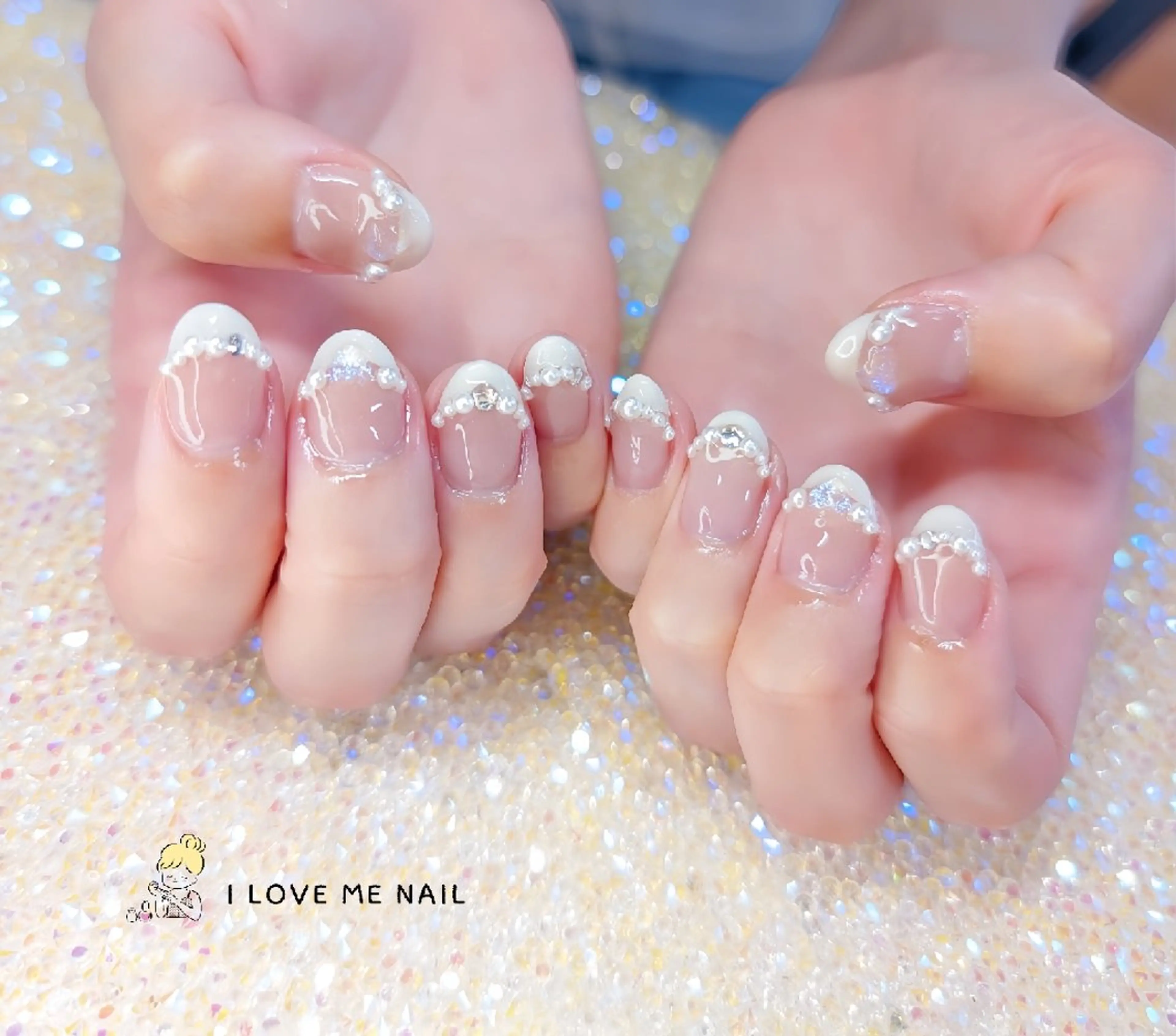 ネイル 長さ出し ジェルネイル ハート 韓国ネイル マグネットネイル ハンドネイル I LOVE ME NAIL.｡.:*♡のネイルデザイン
