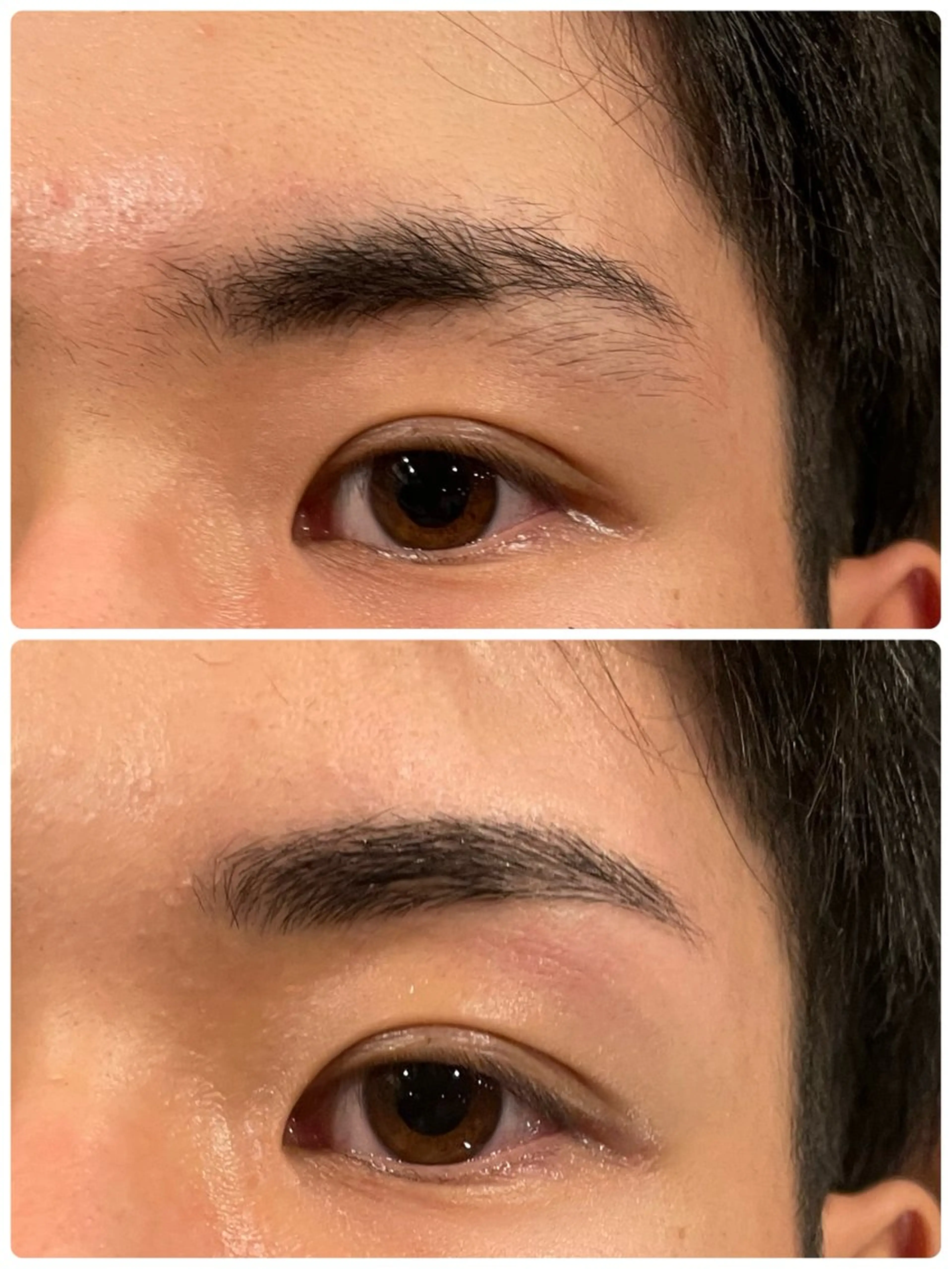 メンズ眉毛流れデザイン+WAX脱毛の写真