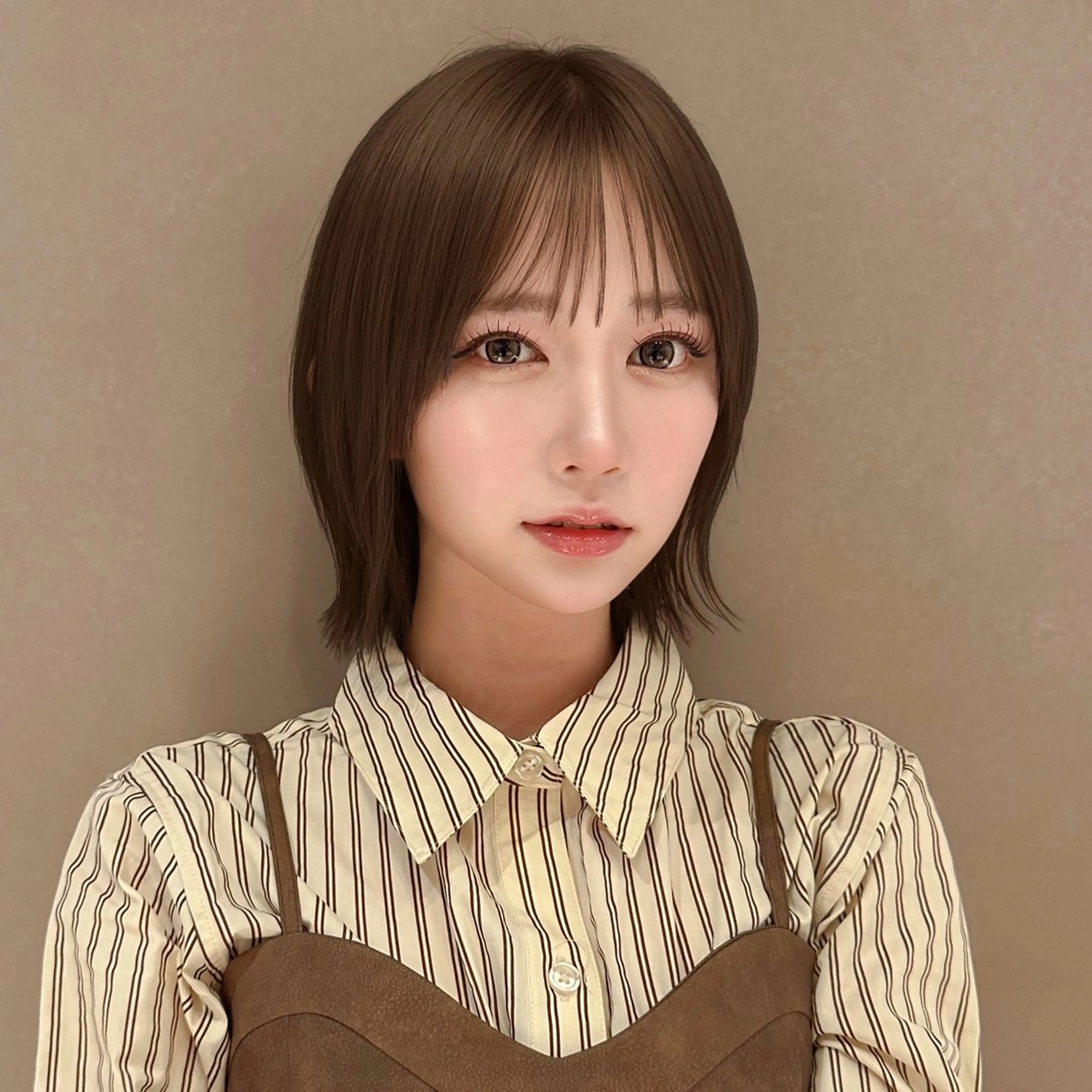 ショート カラー 髪質改善 トリートメント ヘアカラー Un ami omotesando 【アンアミ　オモテサンドウ】所属・RIKO/暖色カラー /縮毛矯正/ミニボブのヘアスタイル