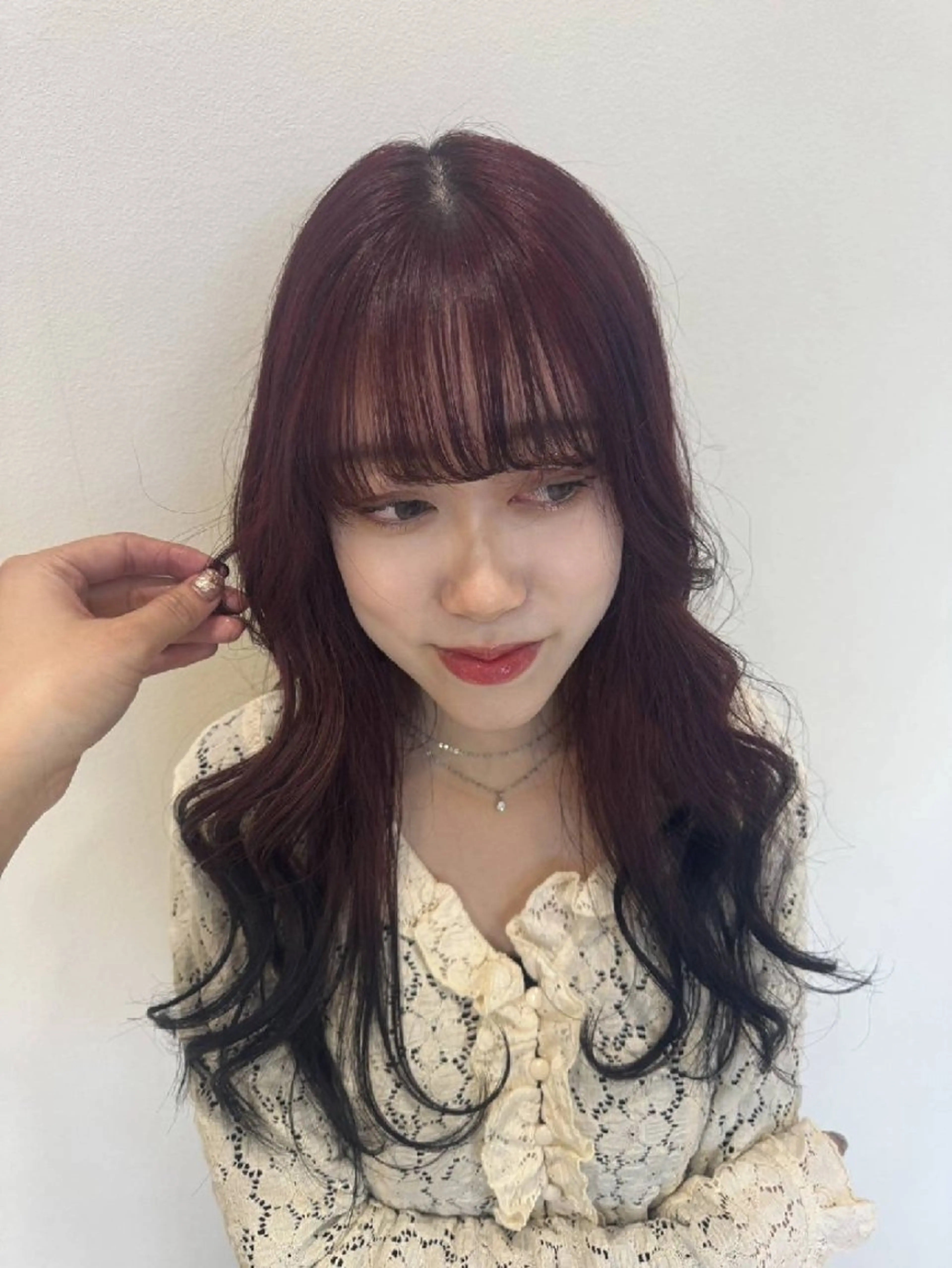 ロング ヘアカラー 髪質改善/お呼ば れヘア/透明感カラーのヘアスタイル