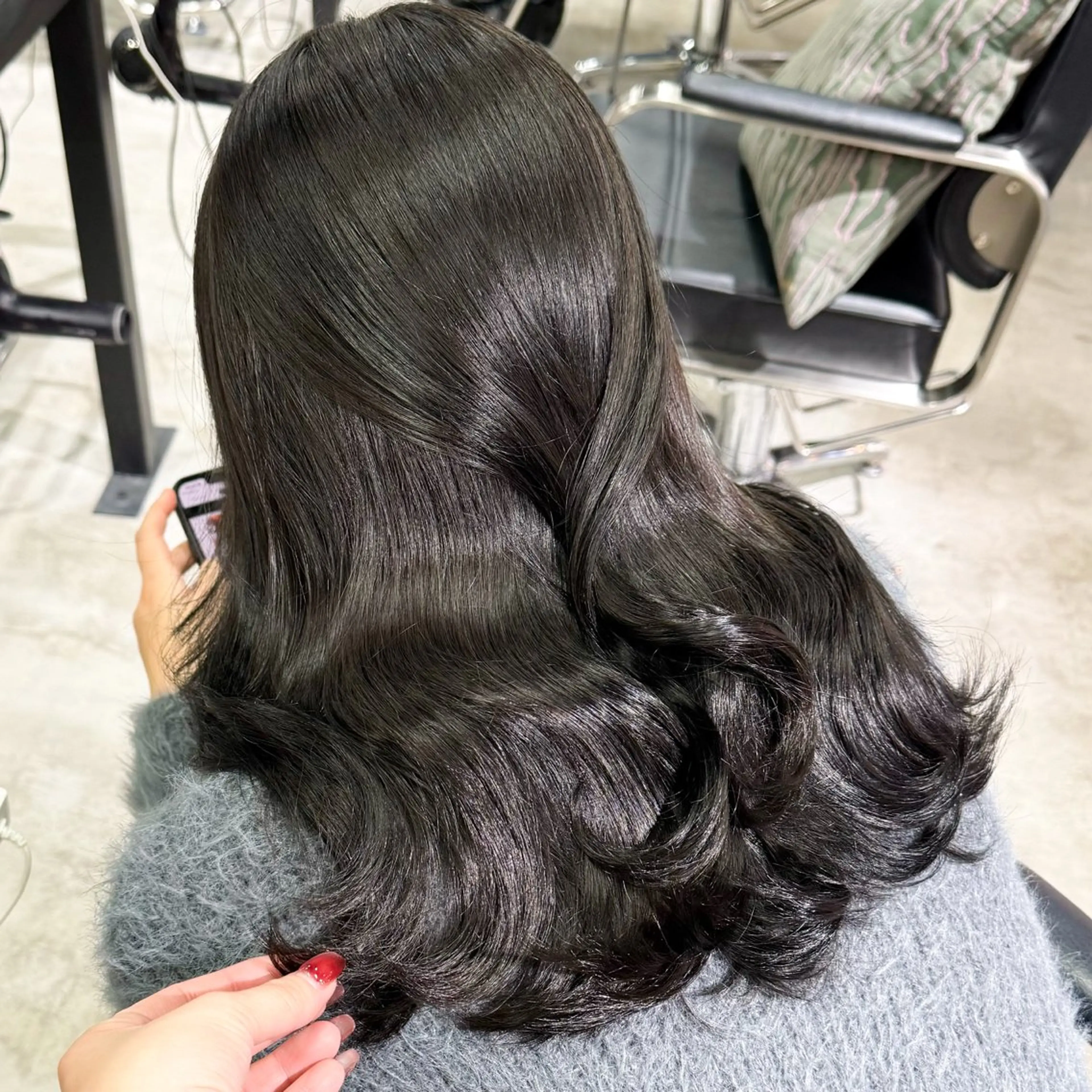 セミロング カラー 黒髪 髪質改善 ヘアカラー トリートメント レイヤー/暖色/ ミルクティー/マリアのヘアスタイル