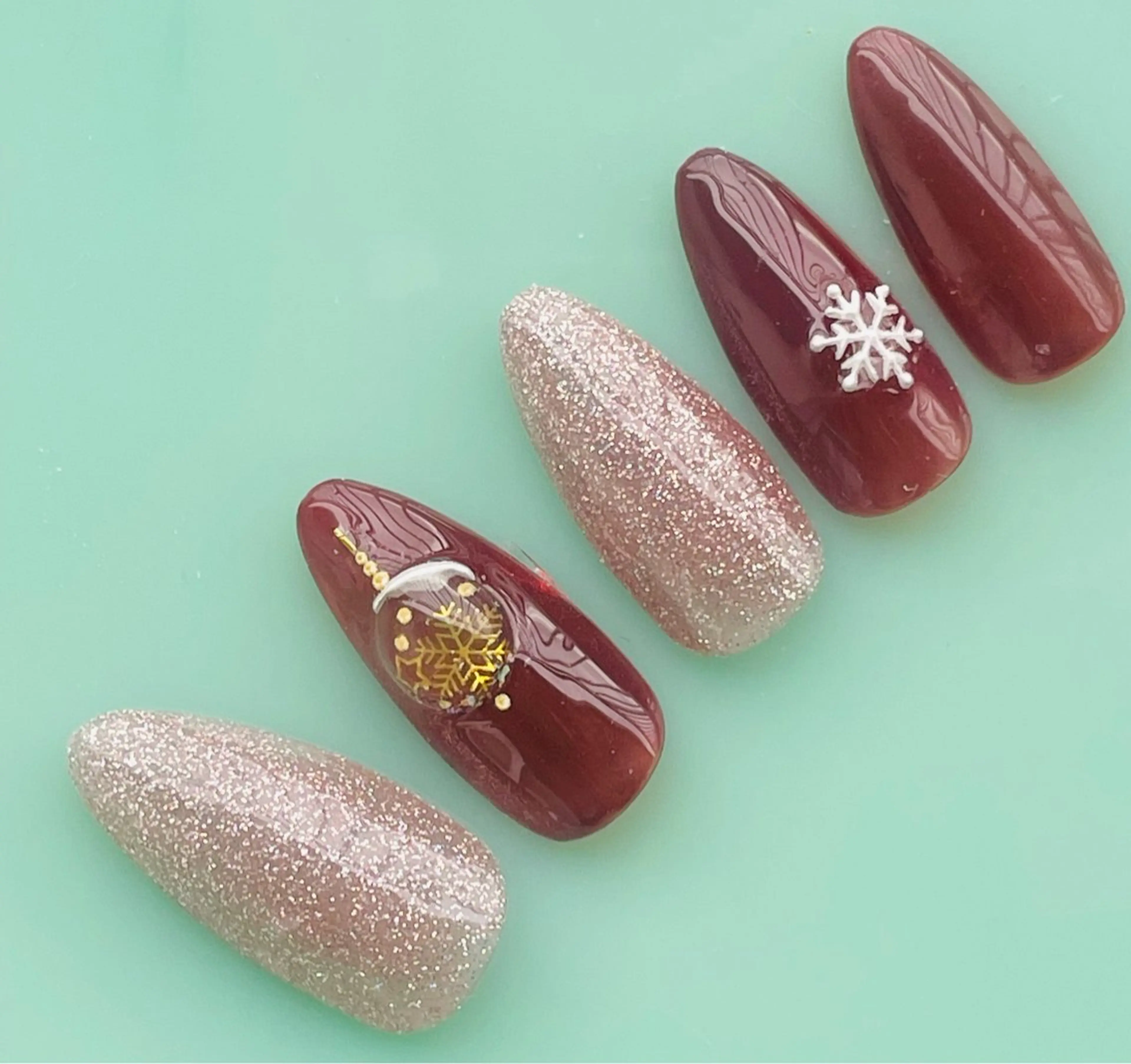 ネイル アートネイル 冬ネイル クリスマス koto nails所属・koto nailsのネイルデザイン