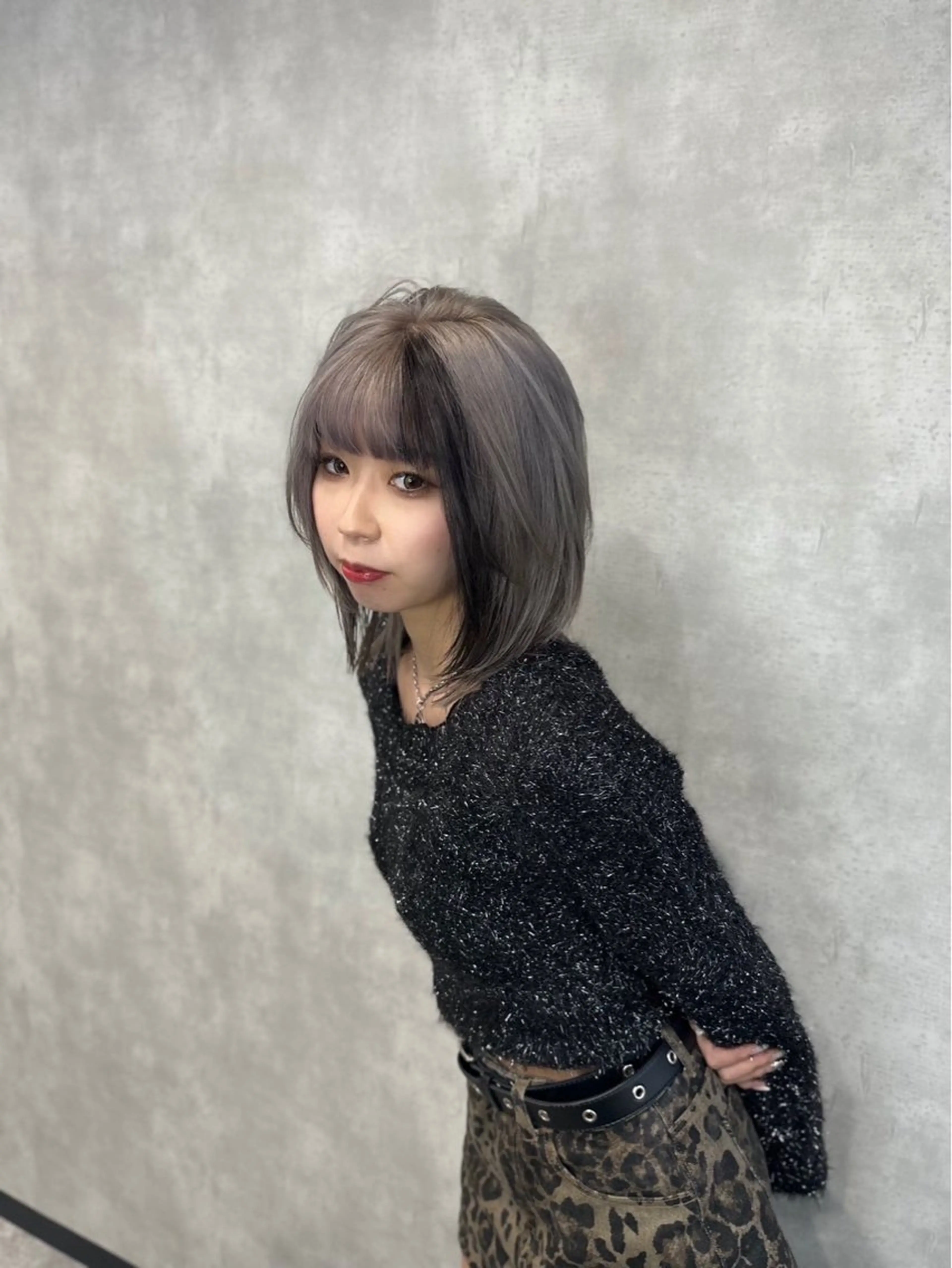 ミディアム カラー デザインカラー 黒崎 懸のヘアスタイル