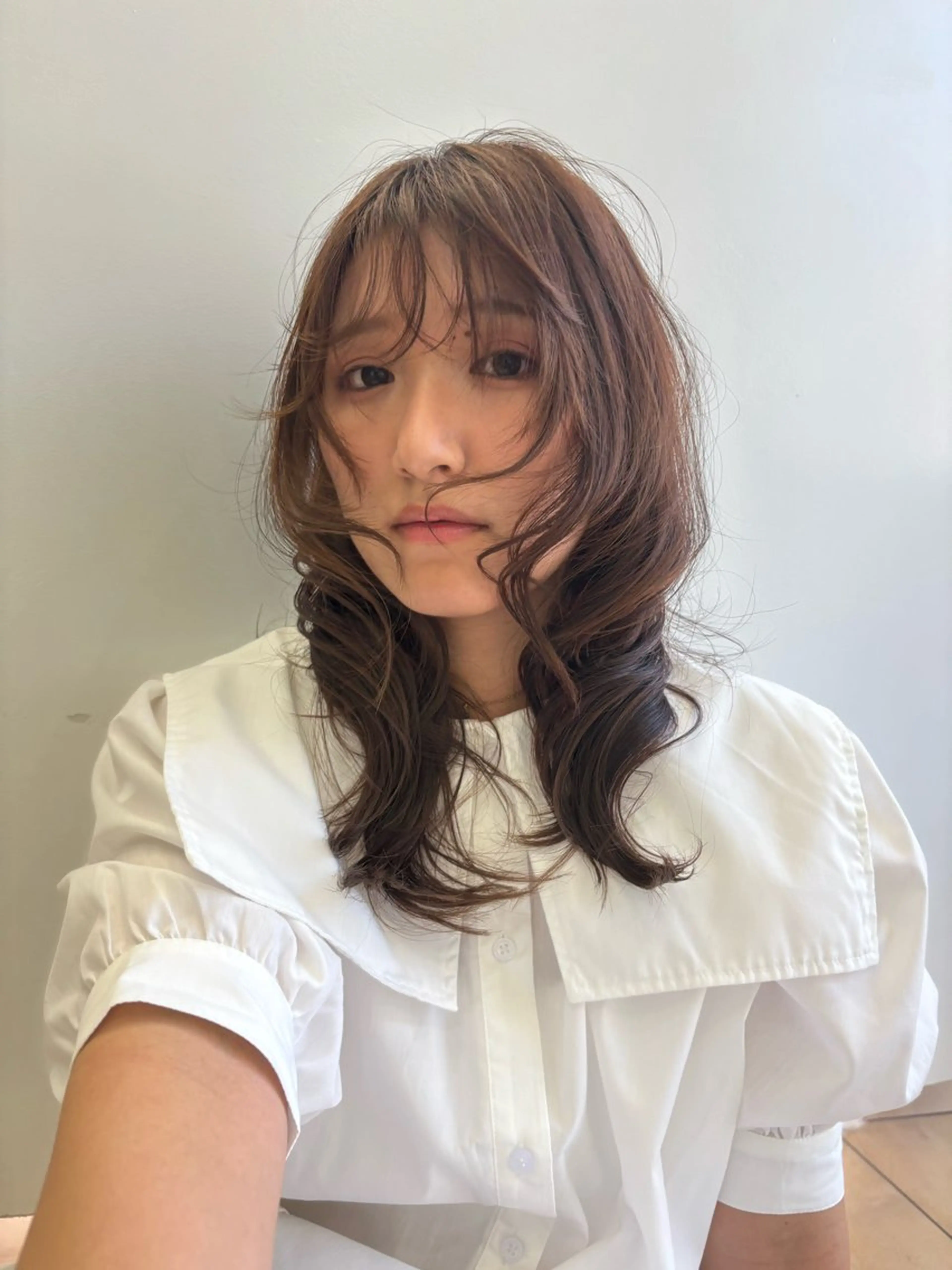 セミロング カラー ヘアアレンジ yui🥀/ボブ /暖色/レディースのヘアスタイル