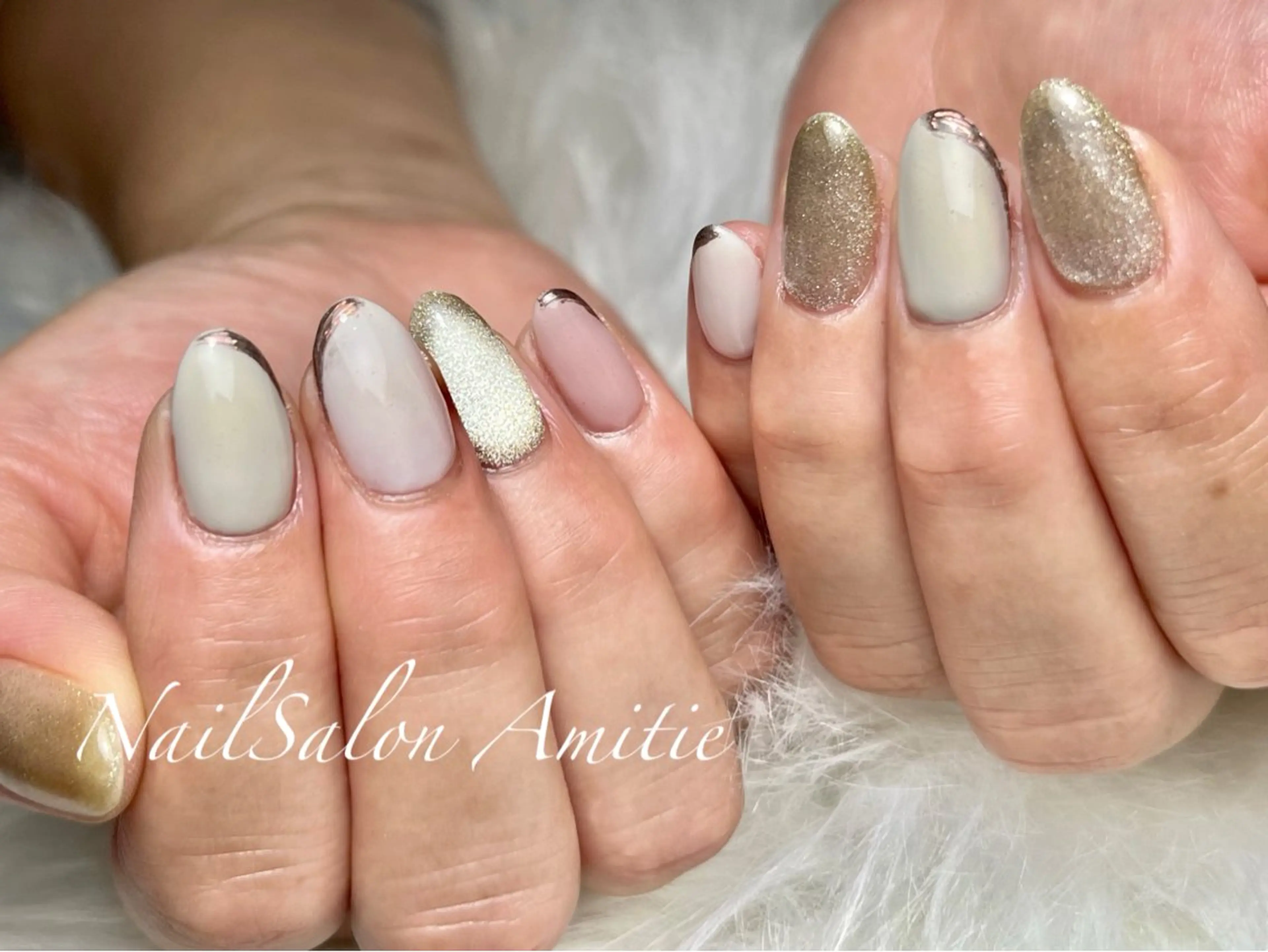 ネイル マグネットネイル シンプルネイル NailSalon Amitieのネイルデザイン