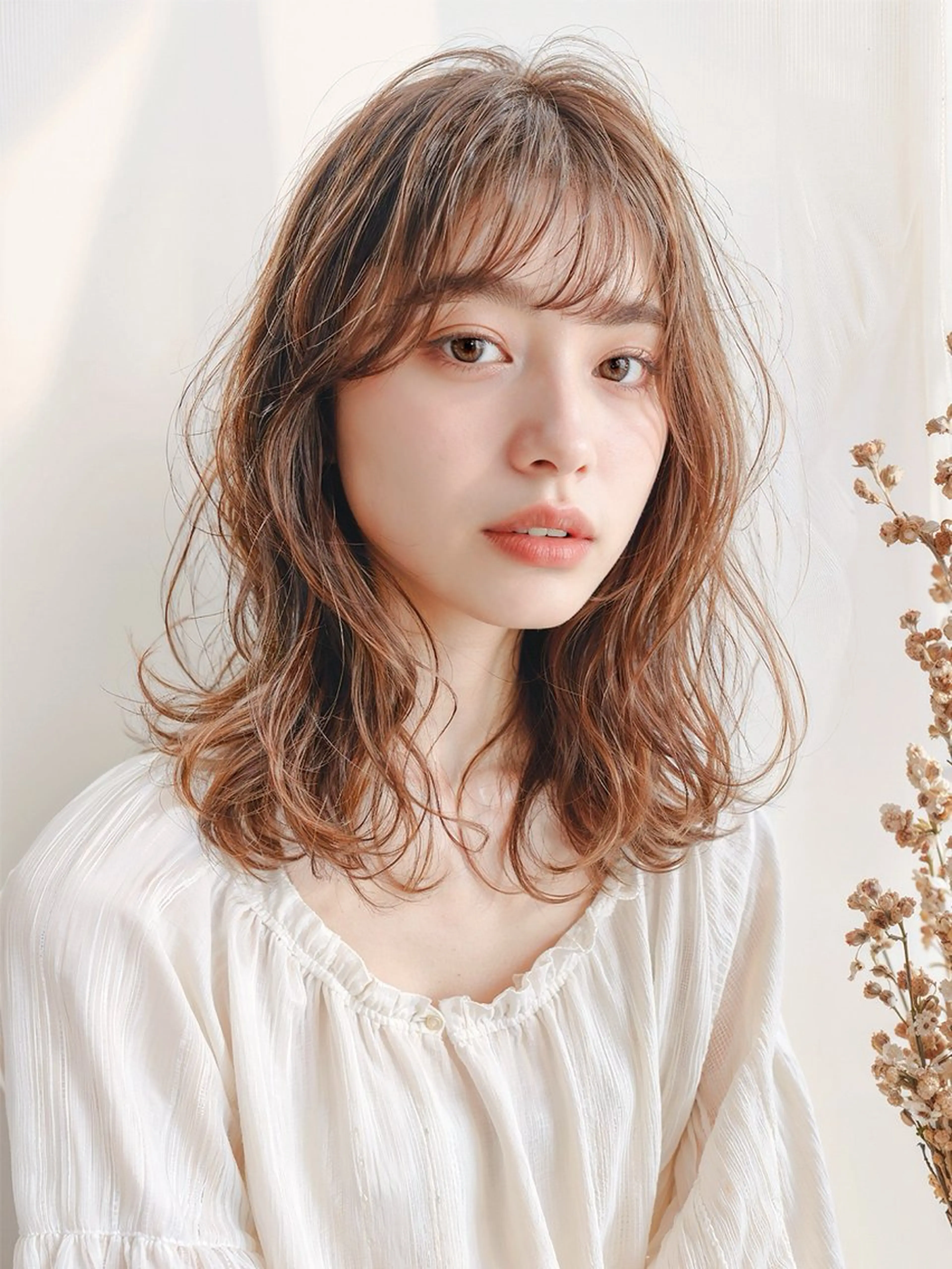 ミディアム カラー カット ヘアカラー トリートメント neon  hair亀戸店所属・🌈neonhair 透明感✨カラー🌈のヘアスタイル