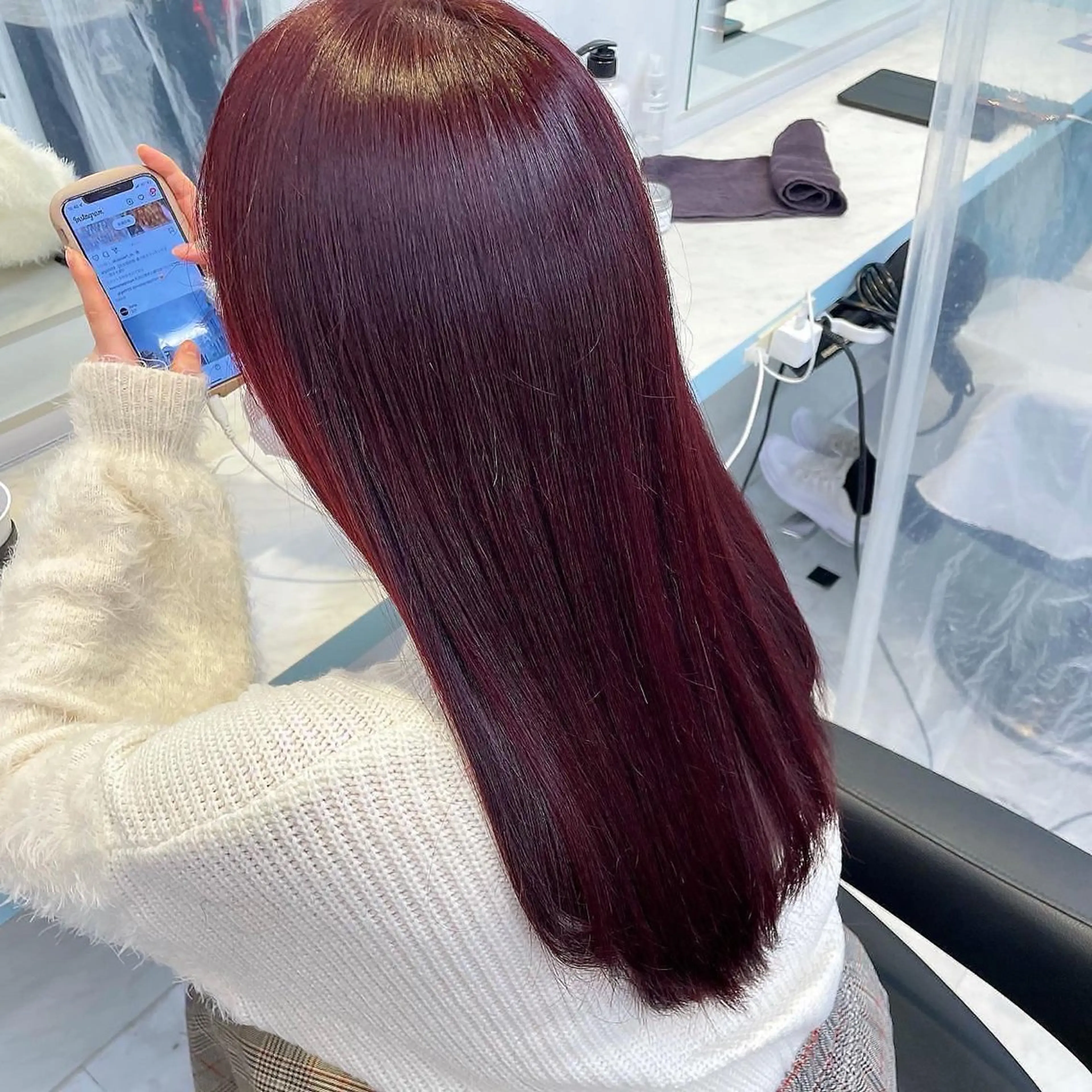 セミロング カラー カット ヘアカラー 🍒ワイン系 ウルフカット🍒拓未のヘアスタイル