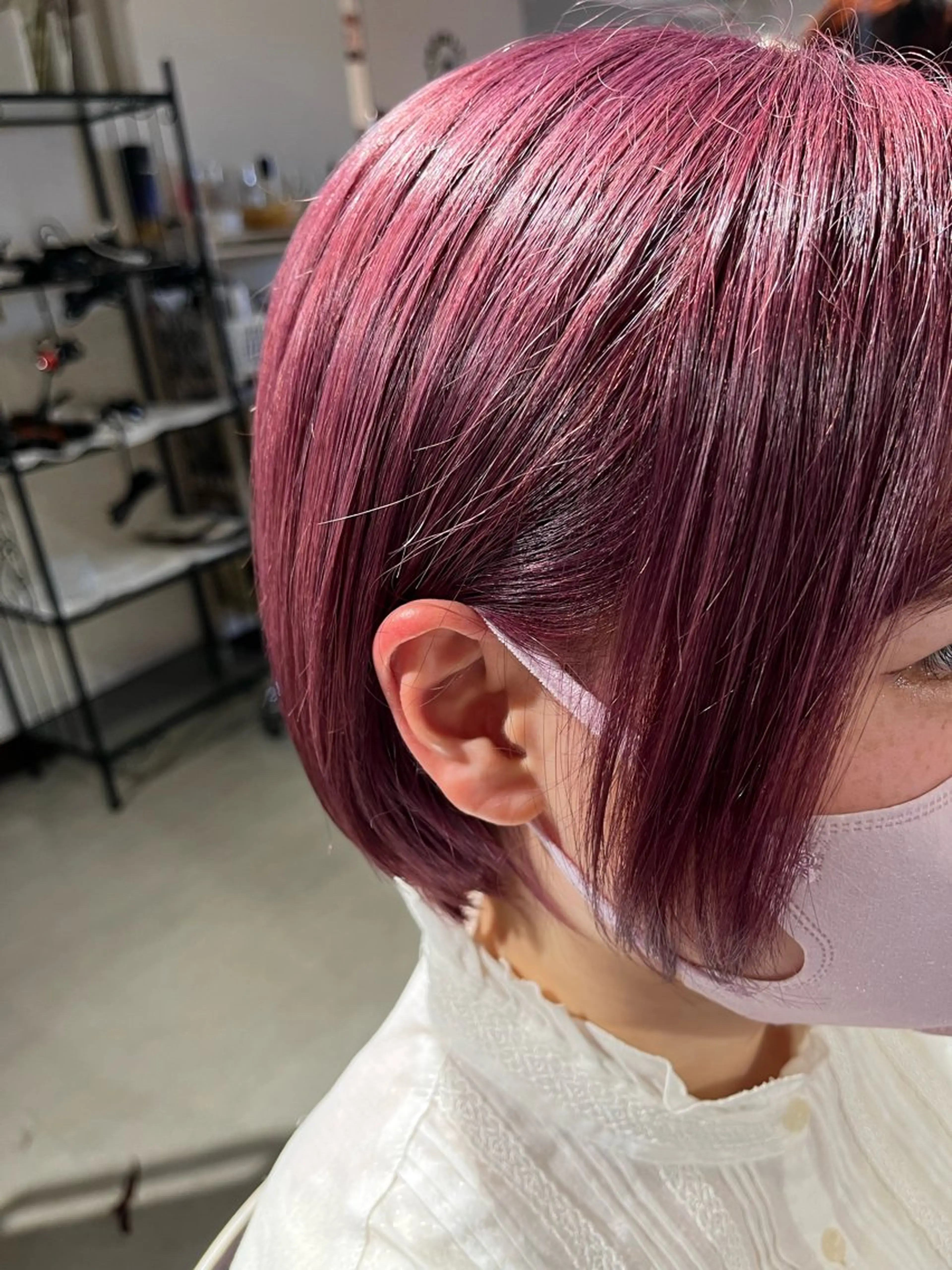 カラー ブリーチ ピンクカラー ヘアカラー トリートメント ボブ/透明感カラー/ 髪質改善/🌙/ルナのヘアスタイル