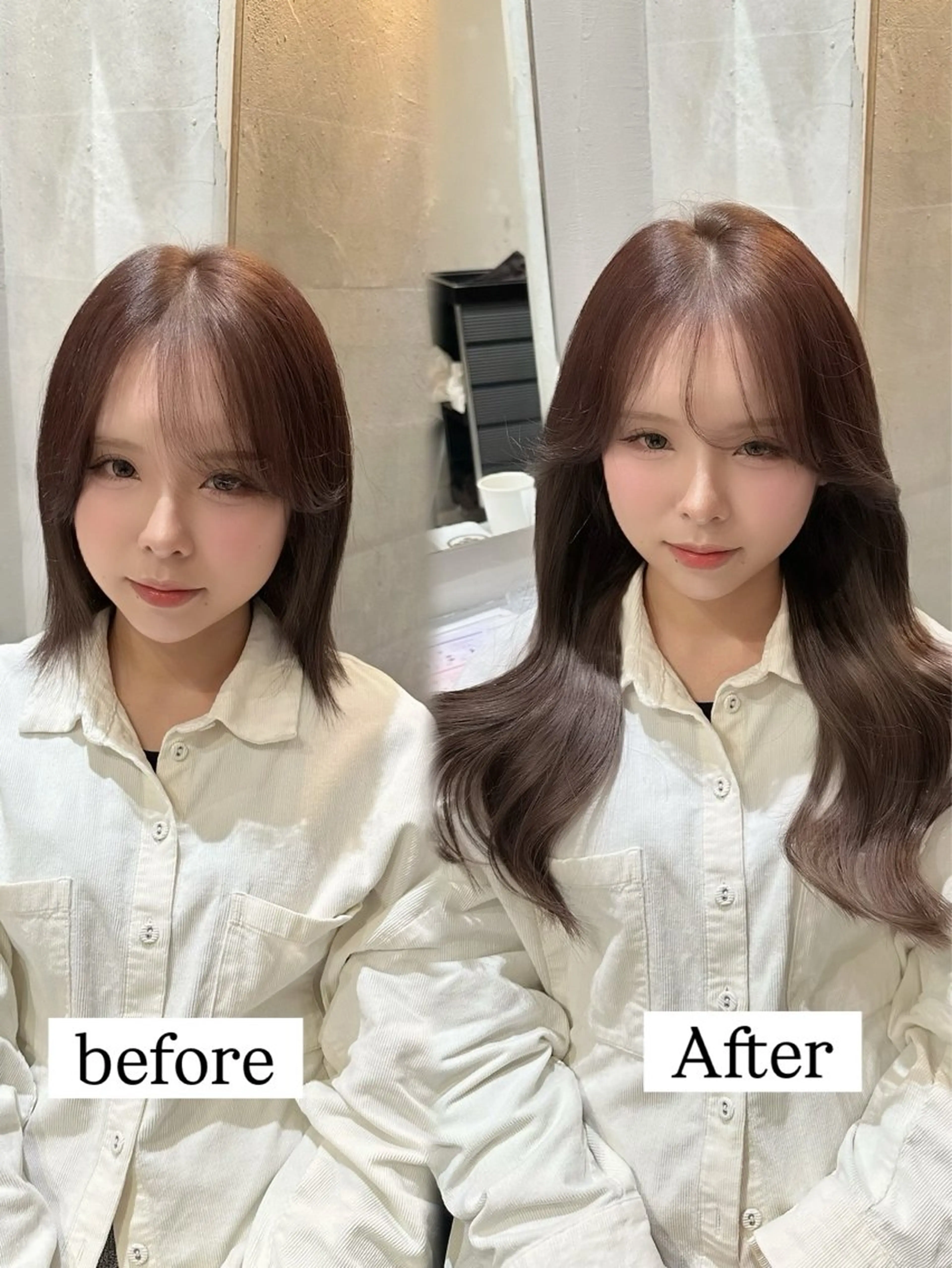 ロング エクステ 韓国風ヘア ロング カット ヘアカラー トリートメント エクステ 💎韓国レイヤー× 髪質改善 ゆうま💎のヘアスタイル