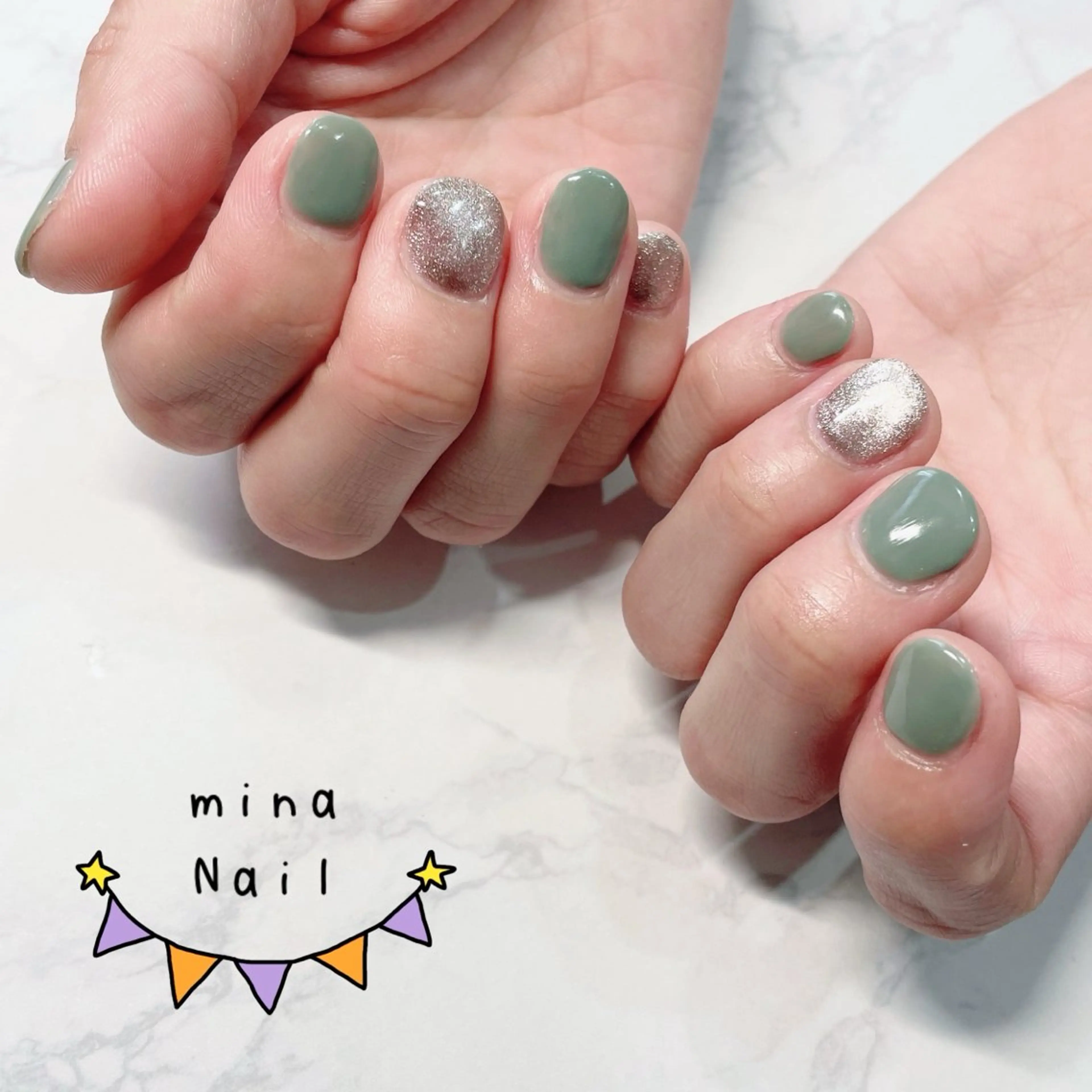 ネイル ブラウン マグネットネイル mina Nailのネイルデザイン