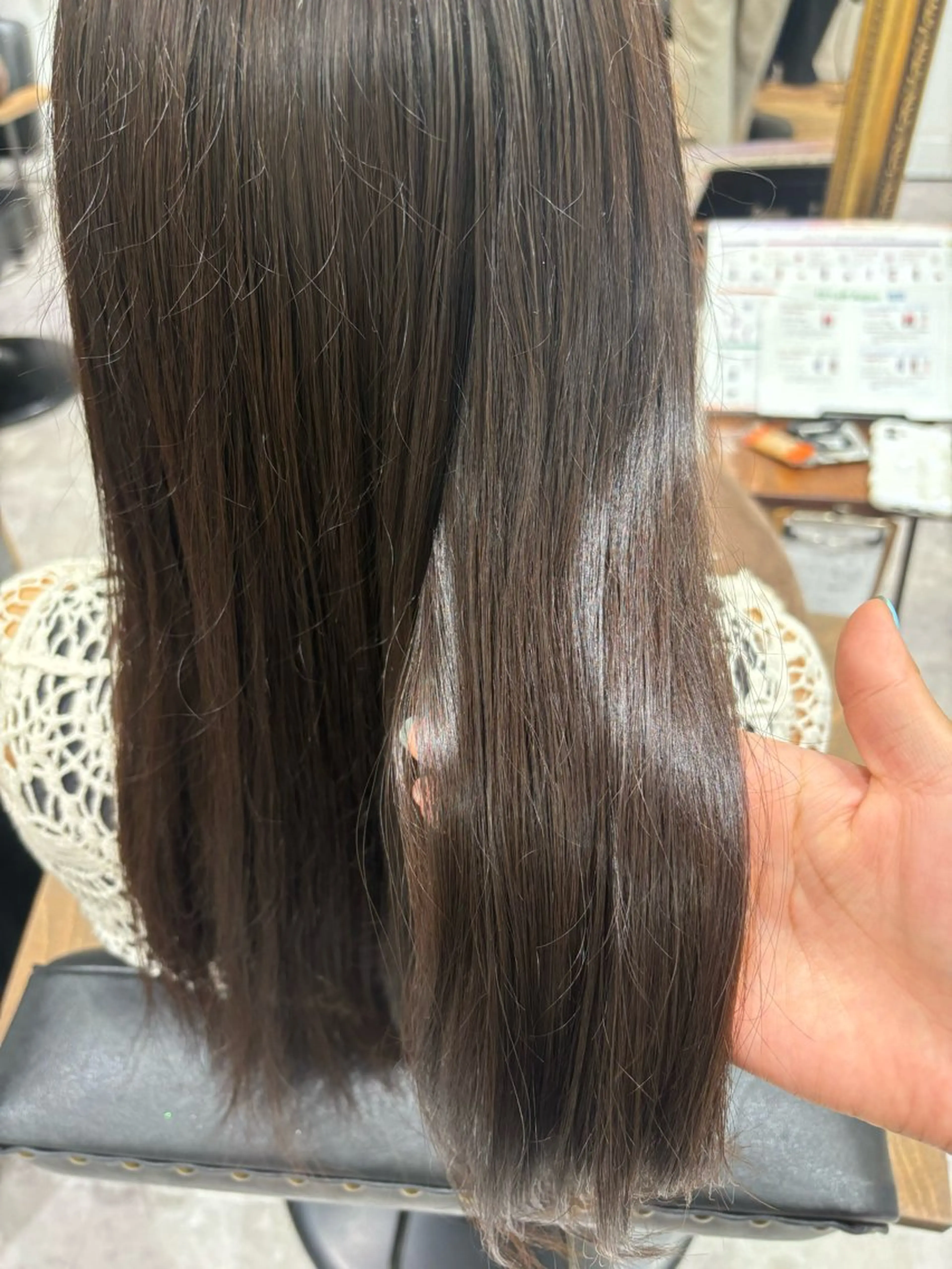 🍎カラーモデル🍎ブリーチなしでできるアッシュグレー🩶/➕Aujua 4STEPトリートメント🧴🫧の写真
