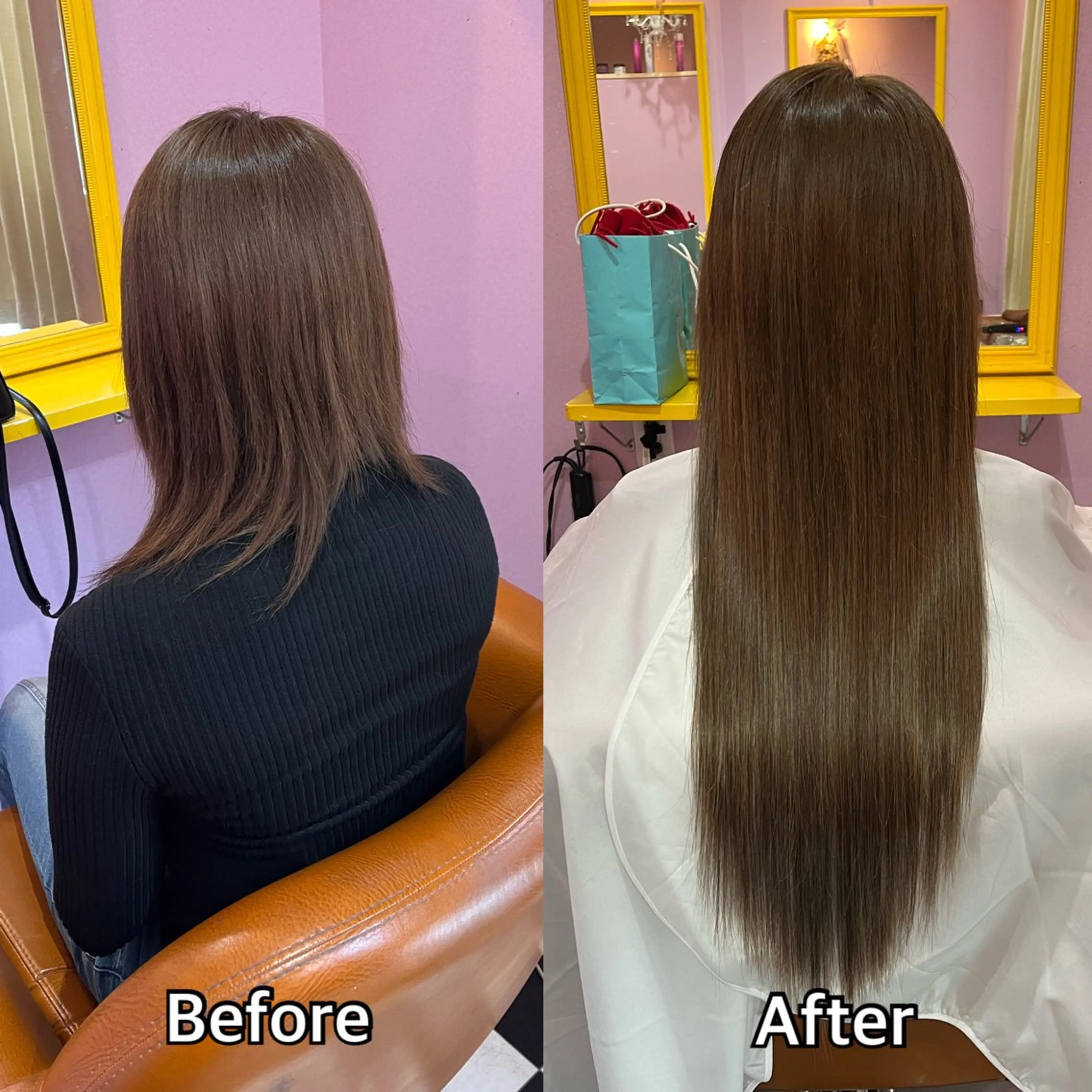 ロング エクステ シール＋ちび編み込み エクステ梅田🐨のヘアスタイル