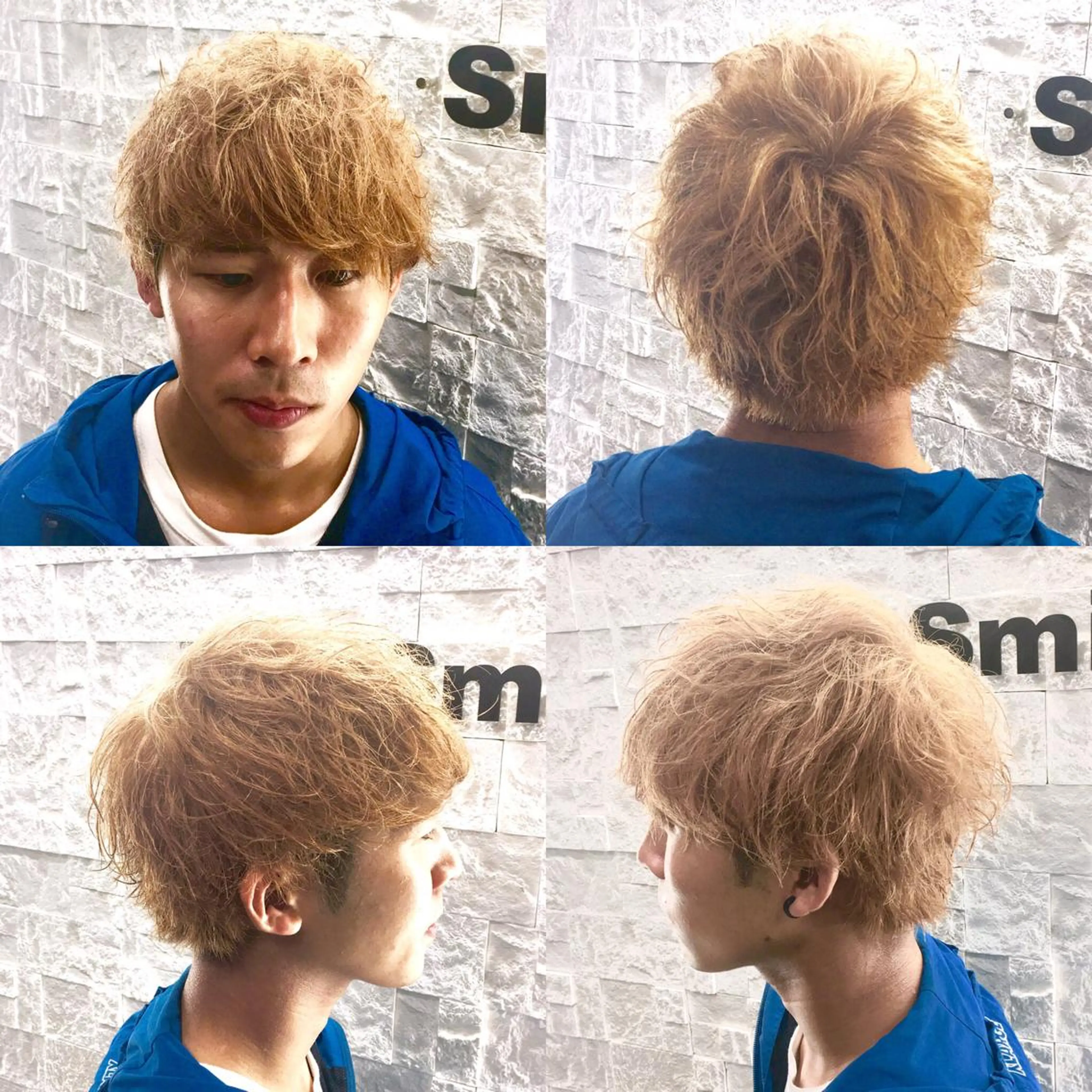 ミディアム カラー メンズ メンズブリーチ ベージュカラー ブリーチ ミルクティーベージュ 前田賢生 ご新規様はNGのヘアスタイル