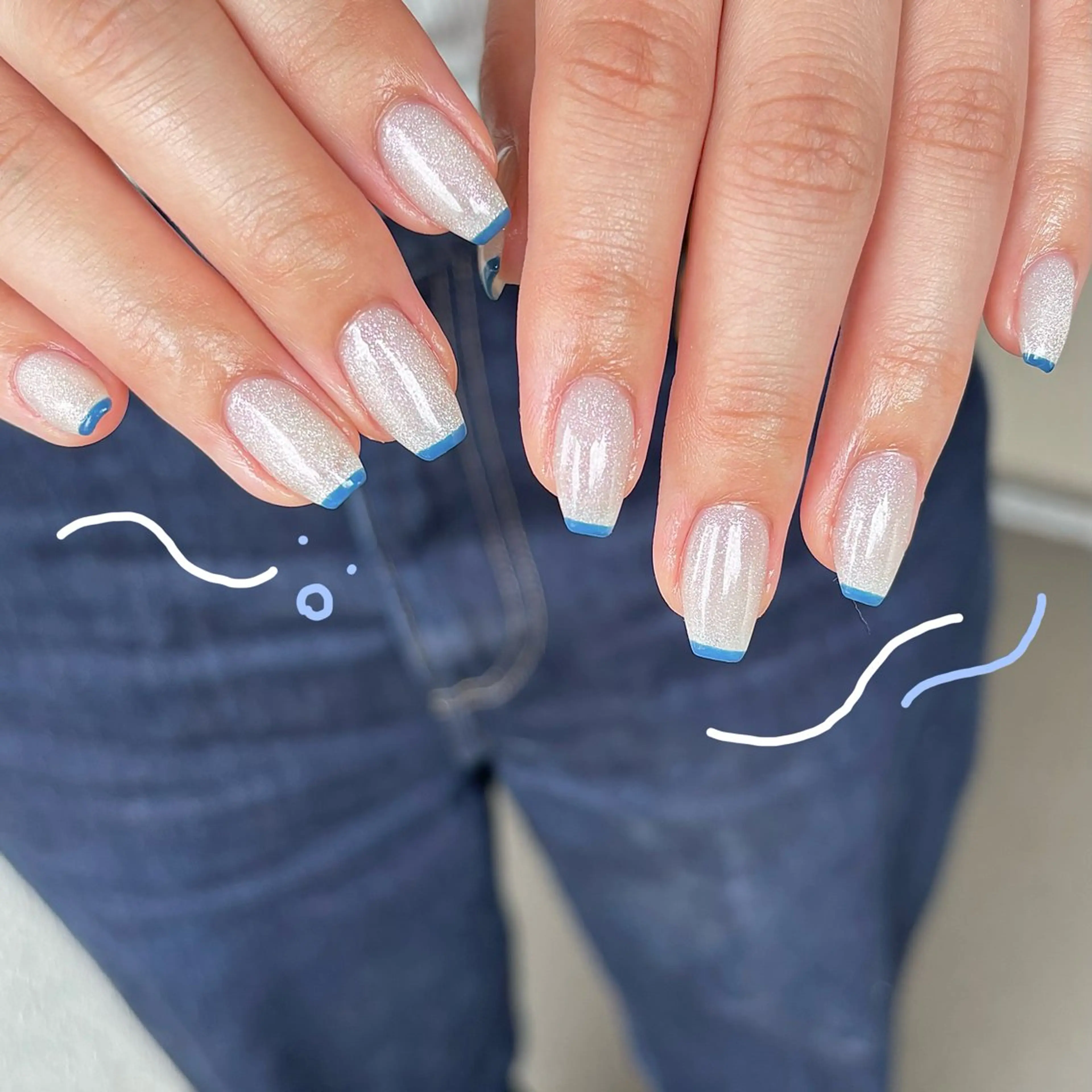 ネイル フレンチネイル ジェルネイル マグネットネイル ハンドネイル Nailsalon BLOOM🌷 山崎のネイルデザイン