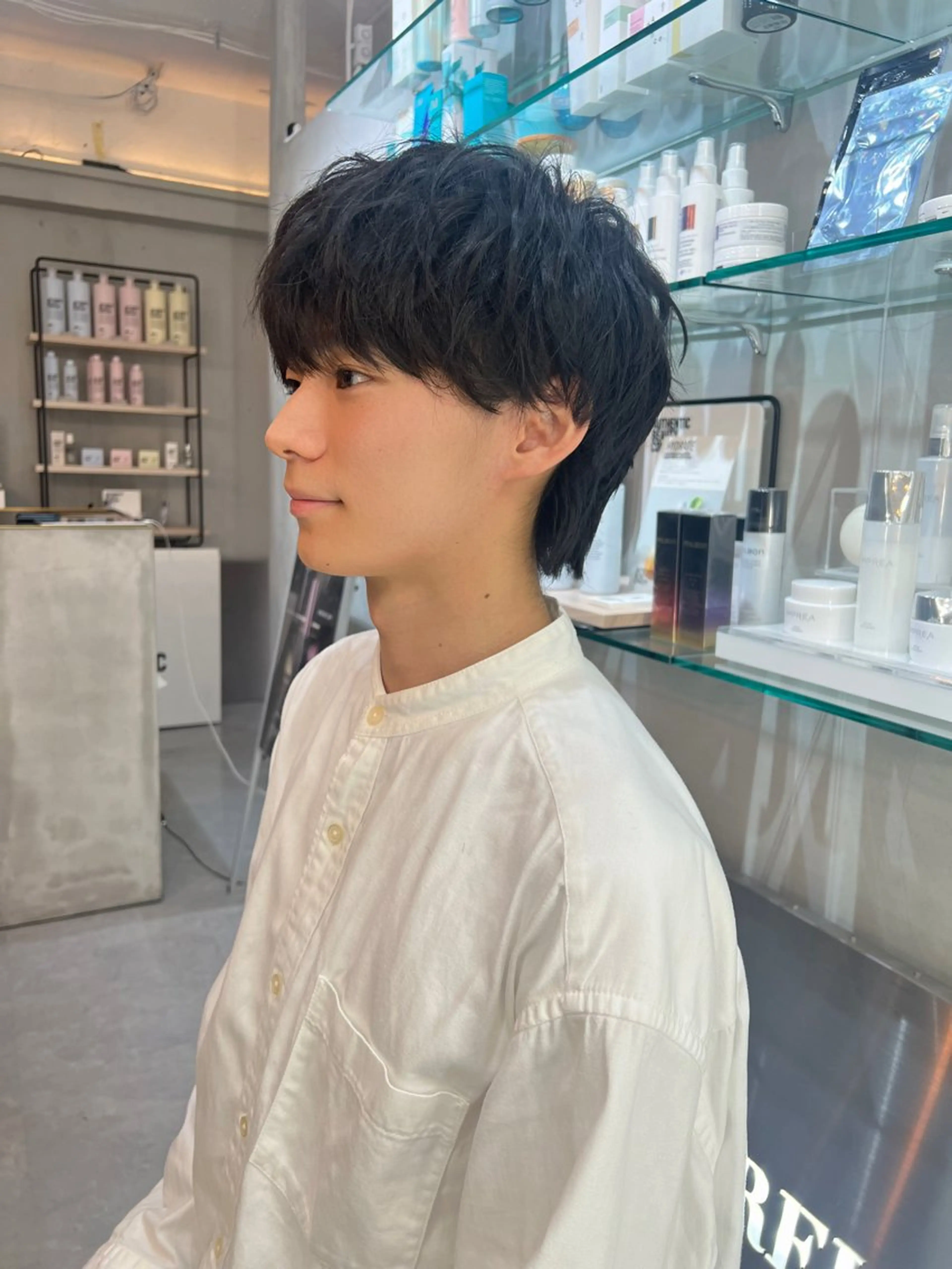 セミロング メンズ マッシュ メンズパーマ セミロングパーマ je suis heureuse所属・ハイライトカラー 🌀ゆい❣️のヘアスタイル