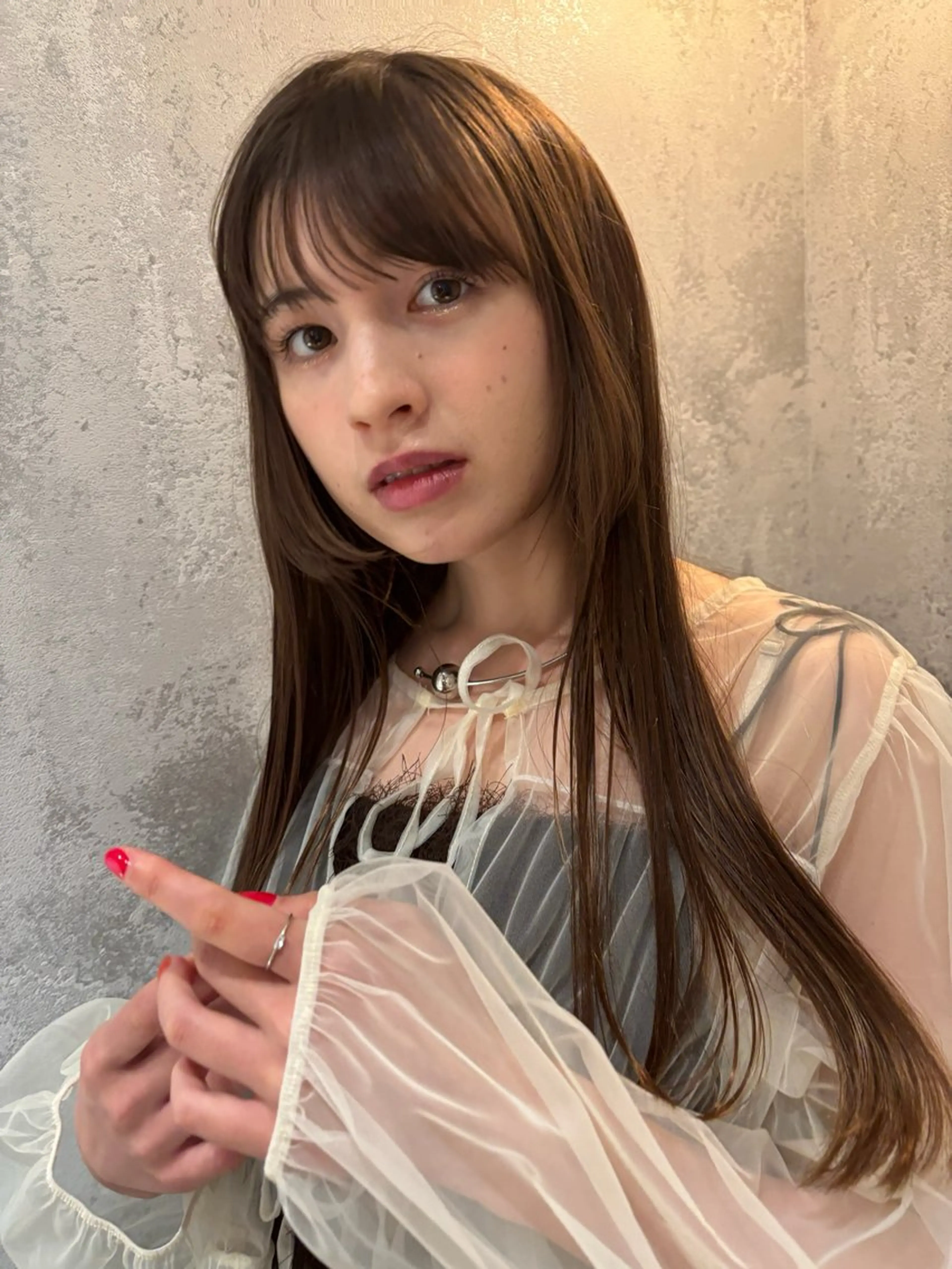 ロング 酸性ストレート 艶カラー/縮毛矯正/ ケア/アレンジ/桜悠のヘアスタイル