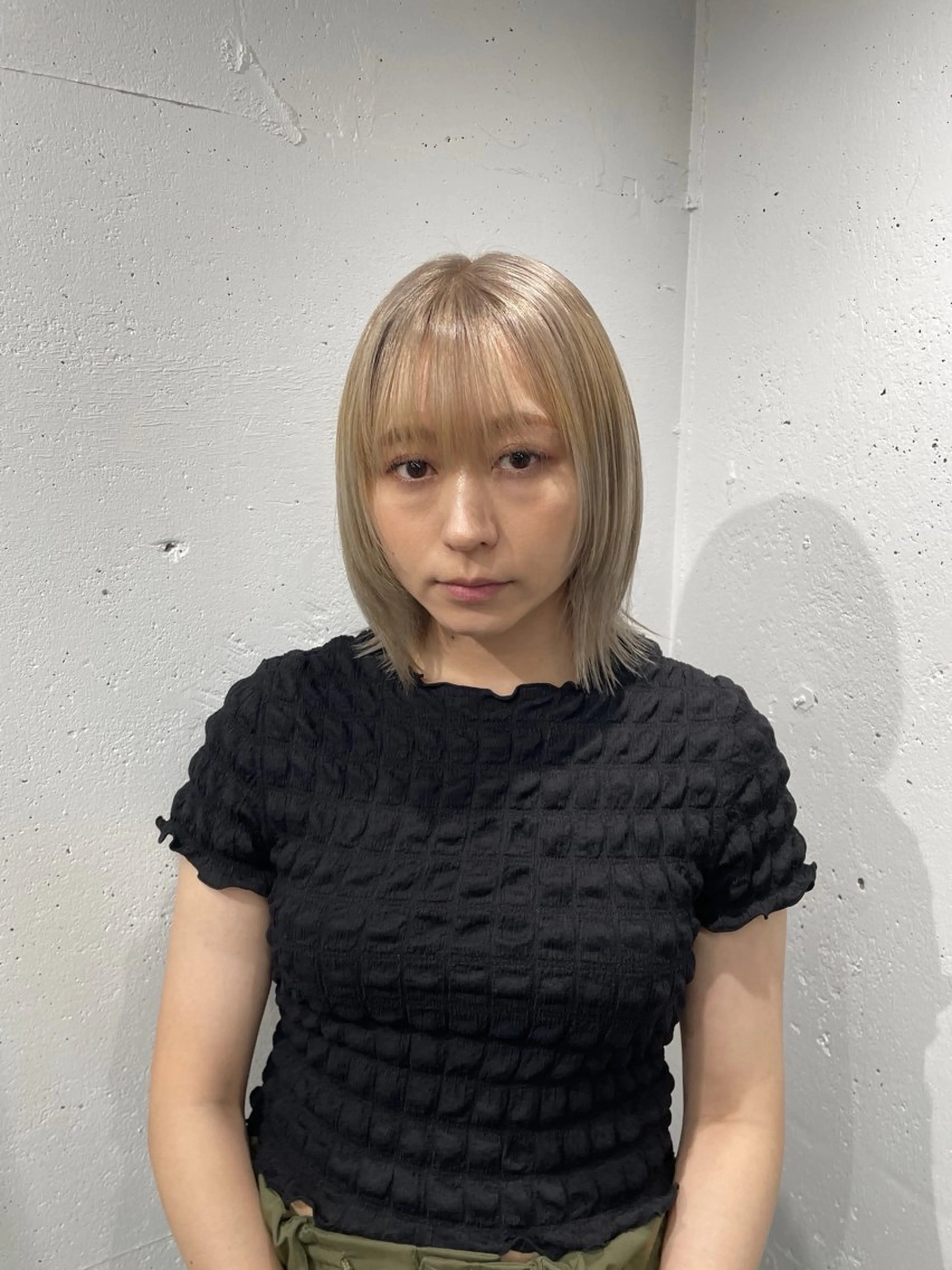 カラー ベージュカラー ブリーチ ミルクティーベージュ ルカ/ レイヤーカット🍓のヘアスタイル